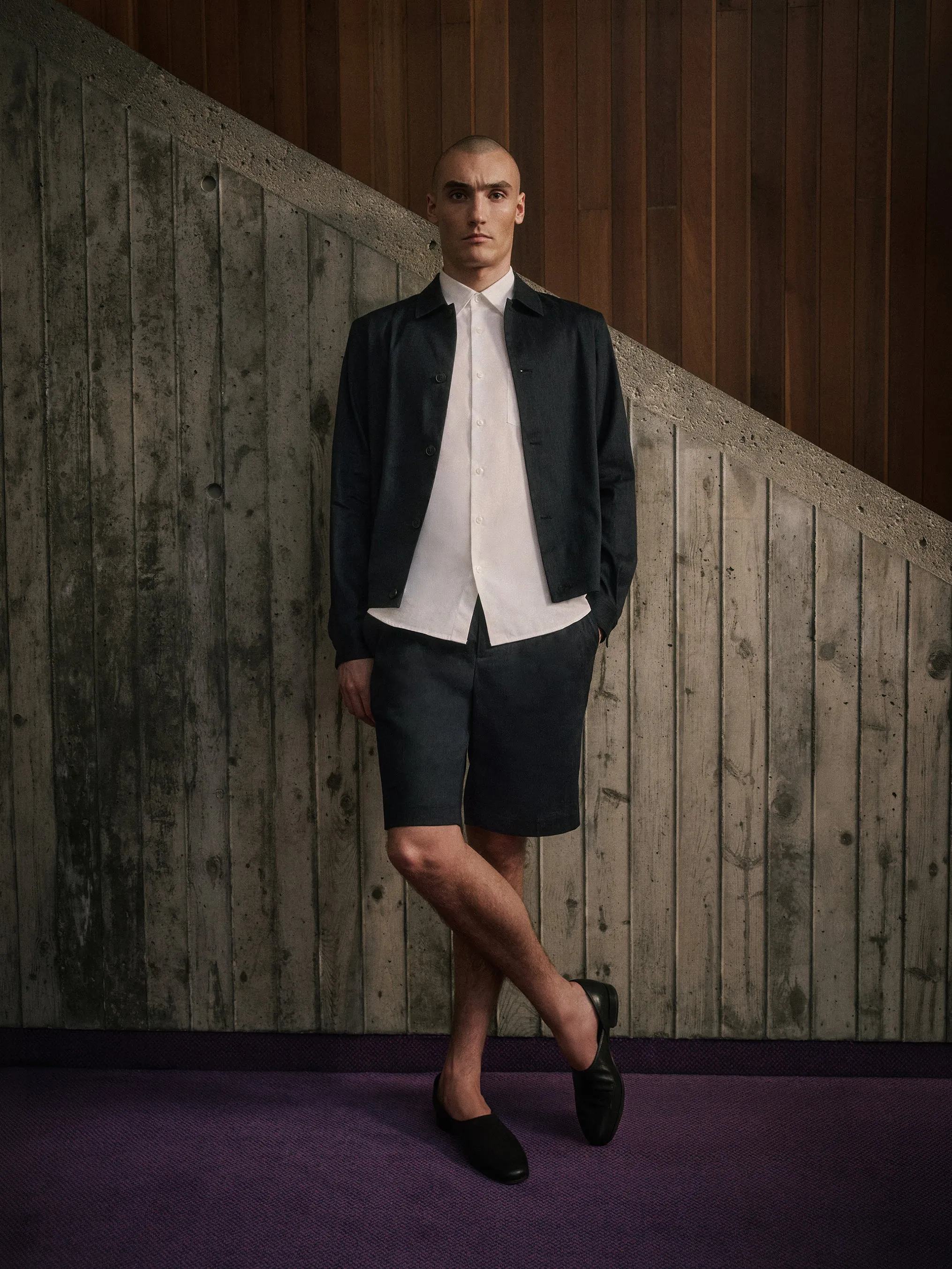 Linen-Blend Pleated Shorts sold by RW&CO.