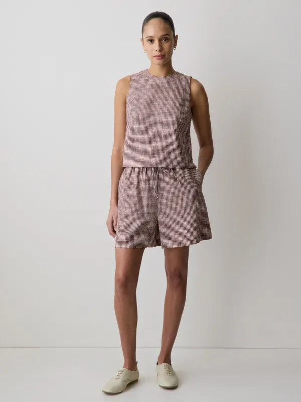 Linen-Blend Mid-Rise Pull-On Short made by RW&CO.