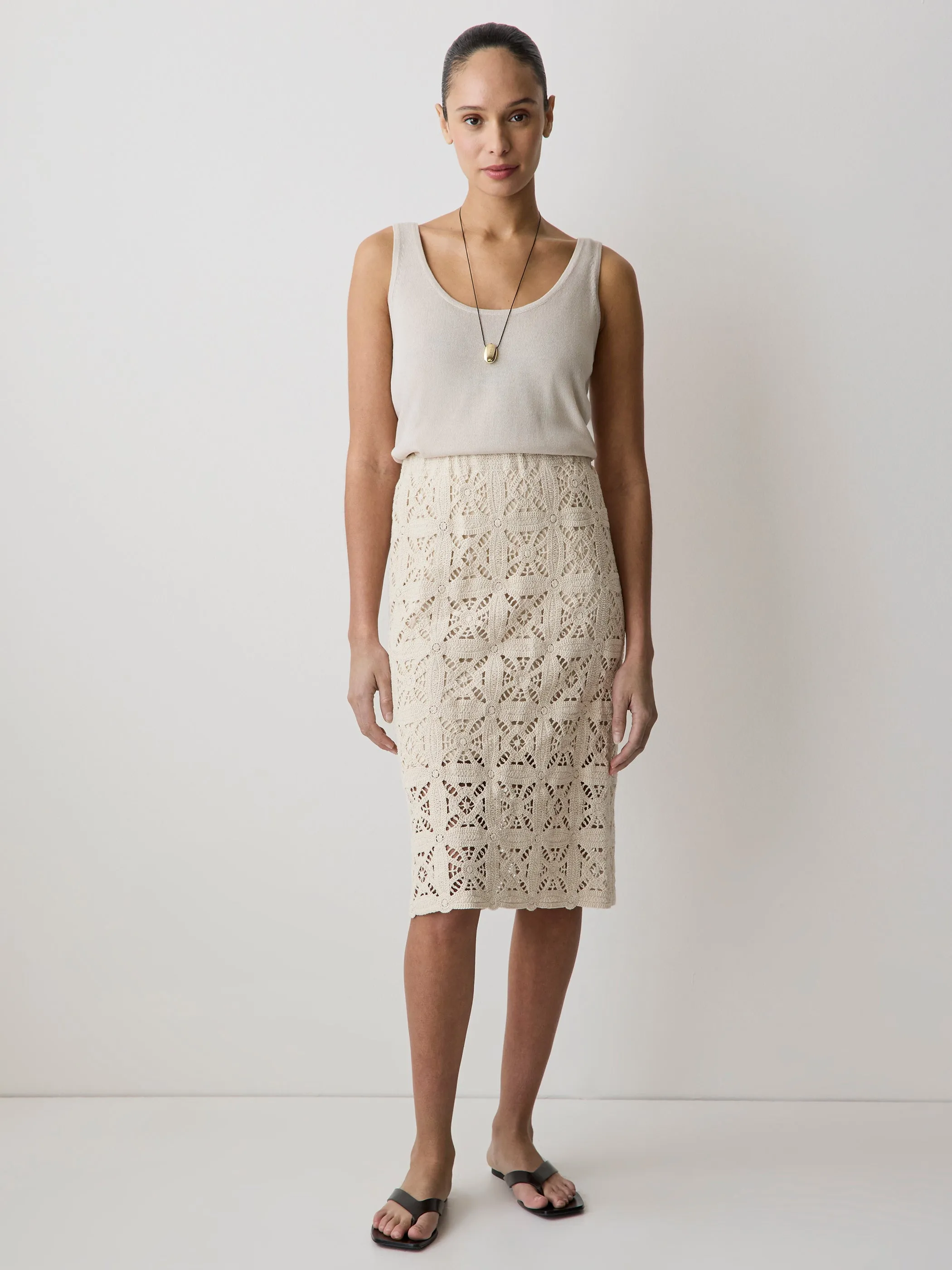 Straight Crochet Midi Skirt sold by RW&CO.