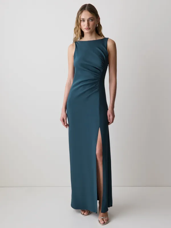 Sleeveless Boat-Neck Maxi Cocktail Dress made by RW&CO.