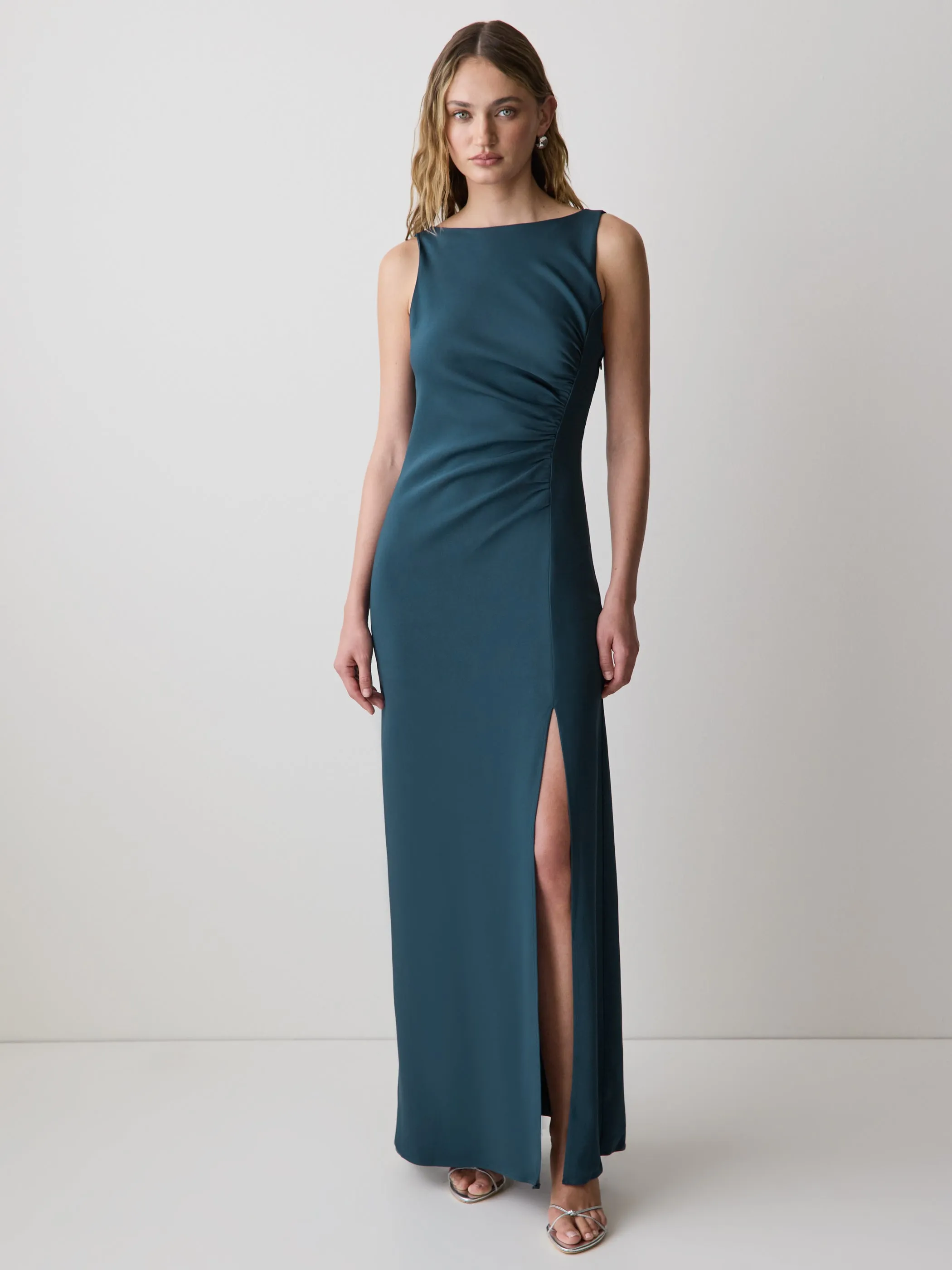 Sleeveless Boat-Neck Maxi Cocktail Dress sold by RW&CO.
