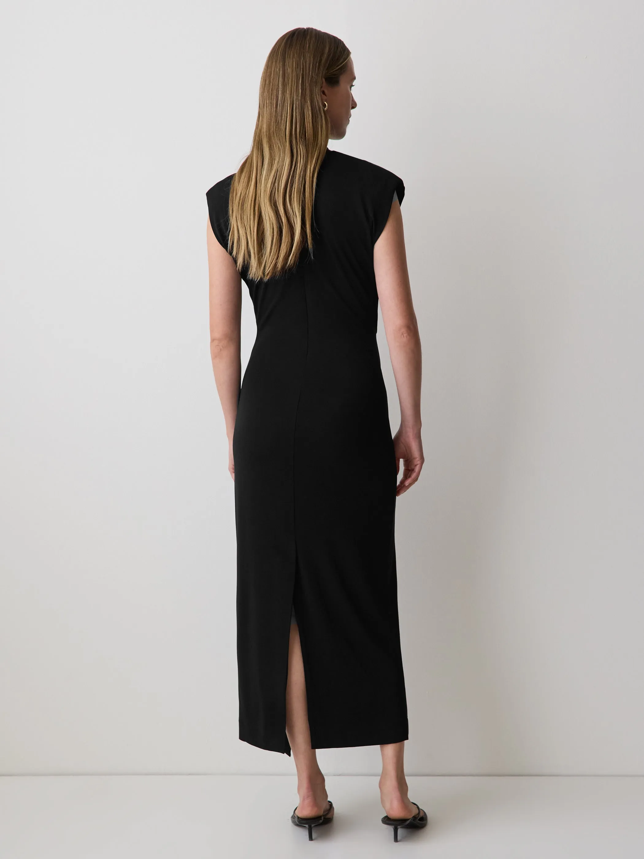 Draped Midi Cocktail Dress with Cascade sold by RW&CO. product image thumbnail 3