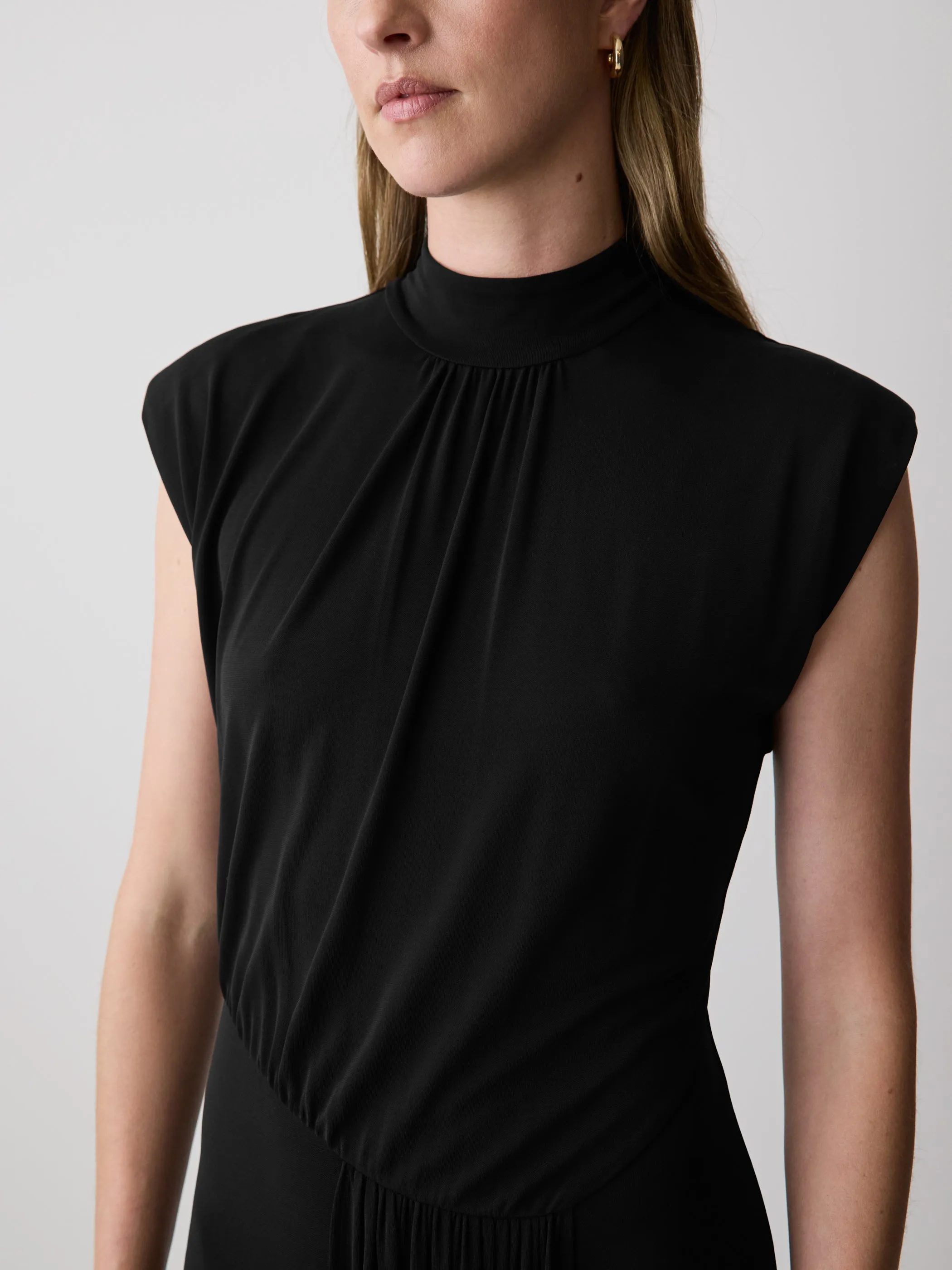 Draped Midi Cocktail Dress with Cascade sold by RW&CO. product image thumbnail 4