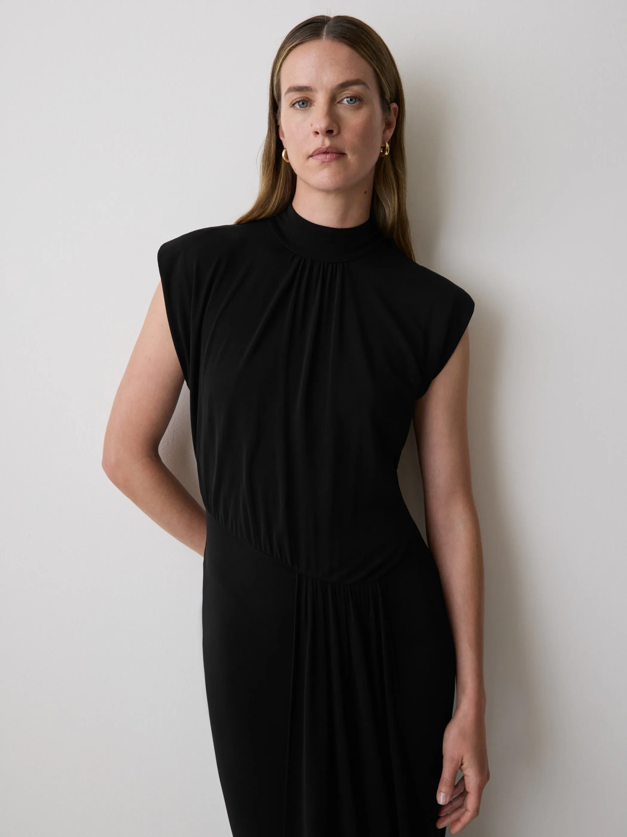 Draped Midi Cocktail Dress with Cascade sold by RW&CO. product image thumbnail 2