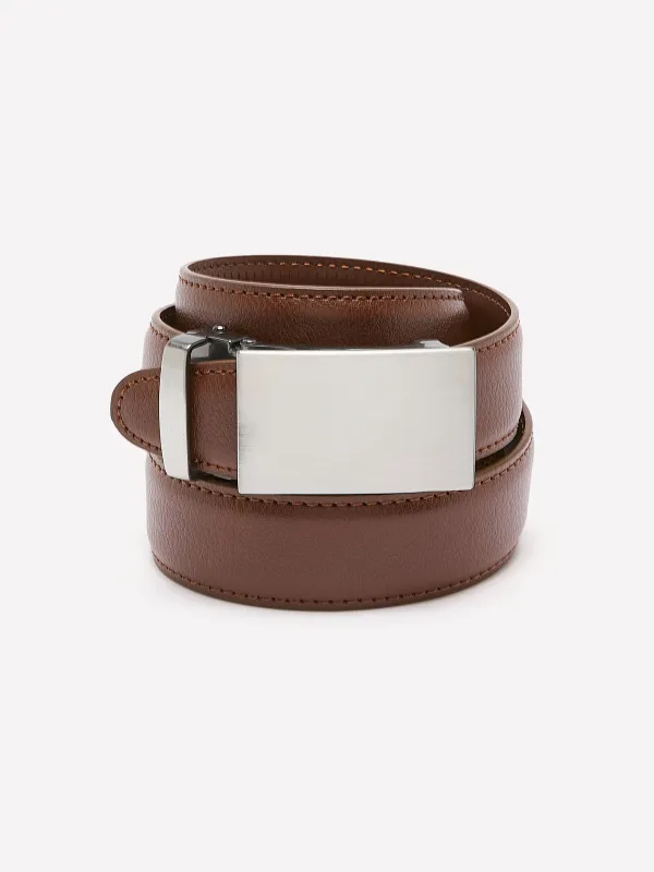 Leather Belt with Plate Buckle made by RW&CO.