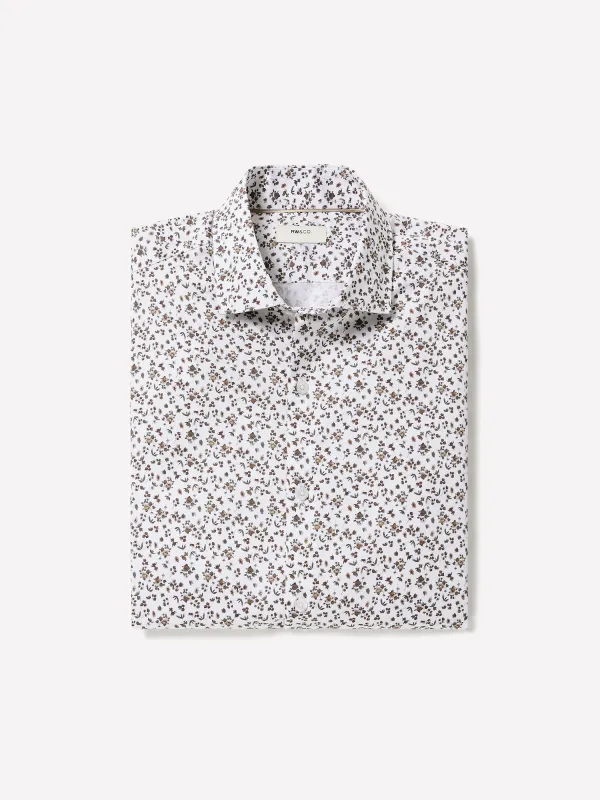 Tailored-Fit Dress Shirt with Berry Floral Pattern made by RW&CO.