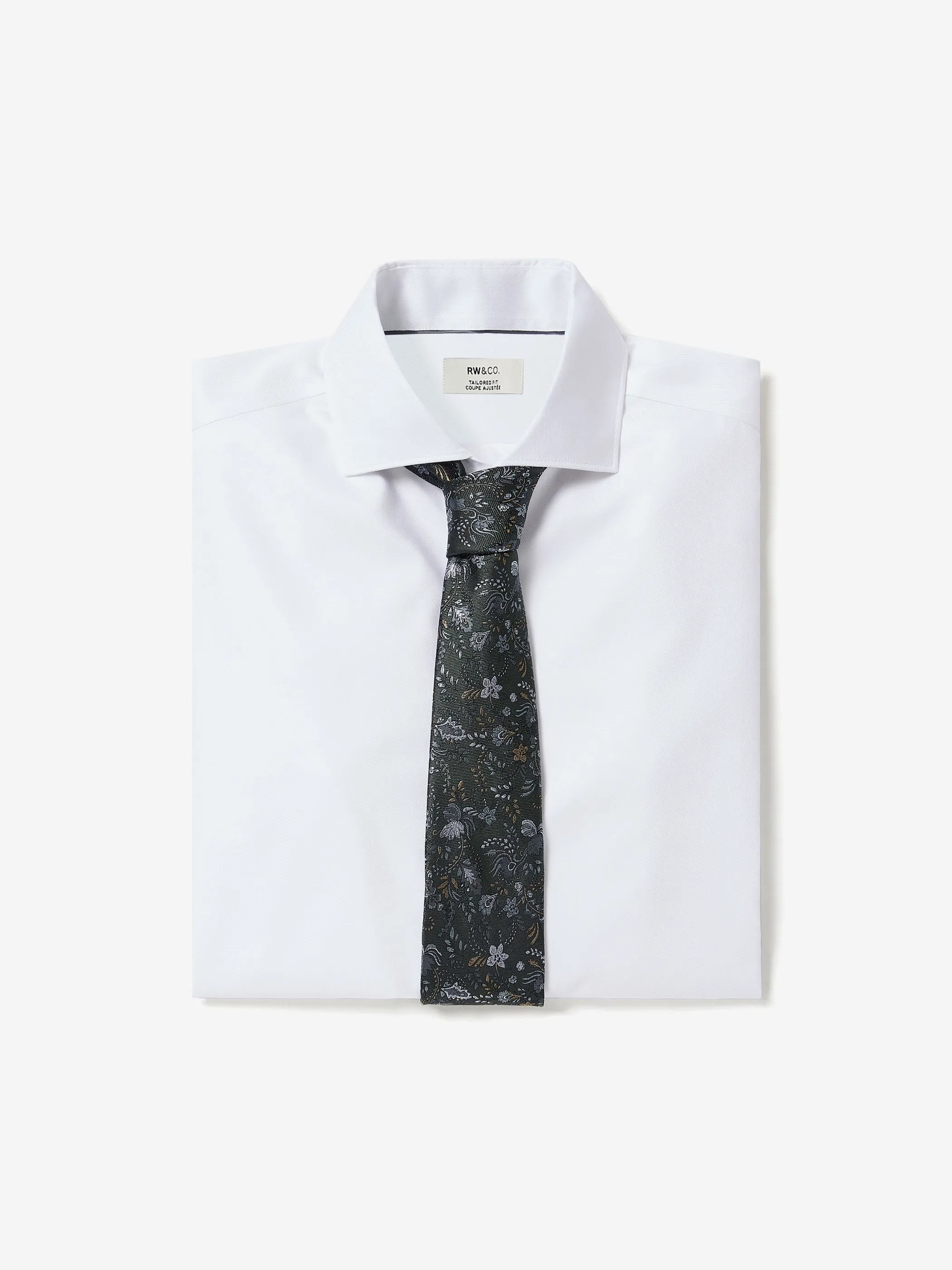 Tailored-Fit Supima Cotton Dress Shirt with Wide Spread Collar sold by RW&CO.
