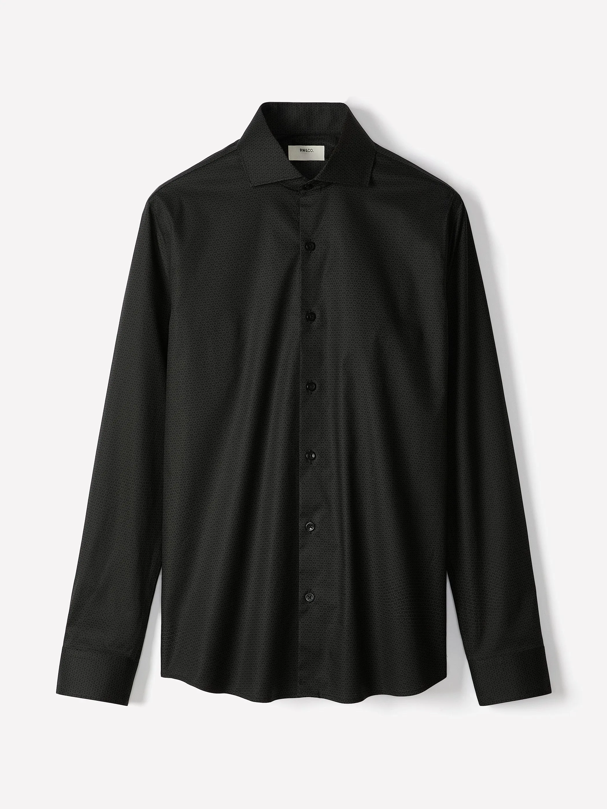 Slim-Fit Sateen Dress Shirt with Geo Pattern sold by RW&CO. product image thumbnail 5