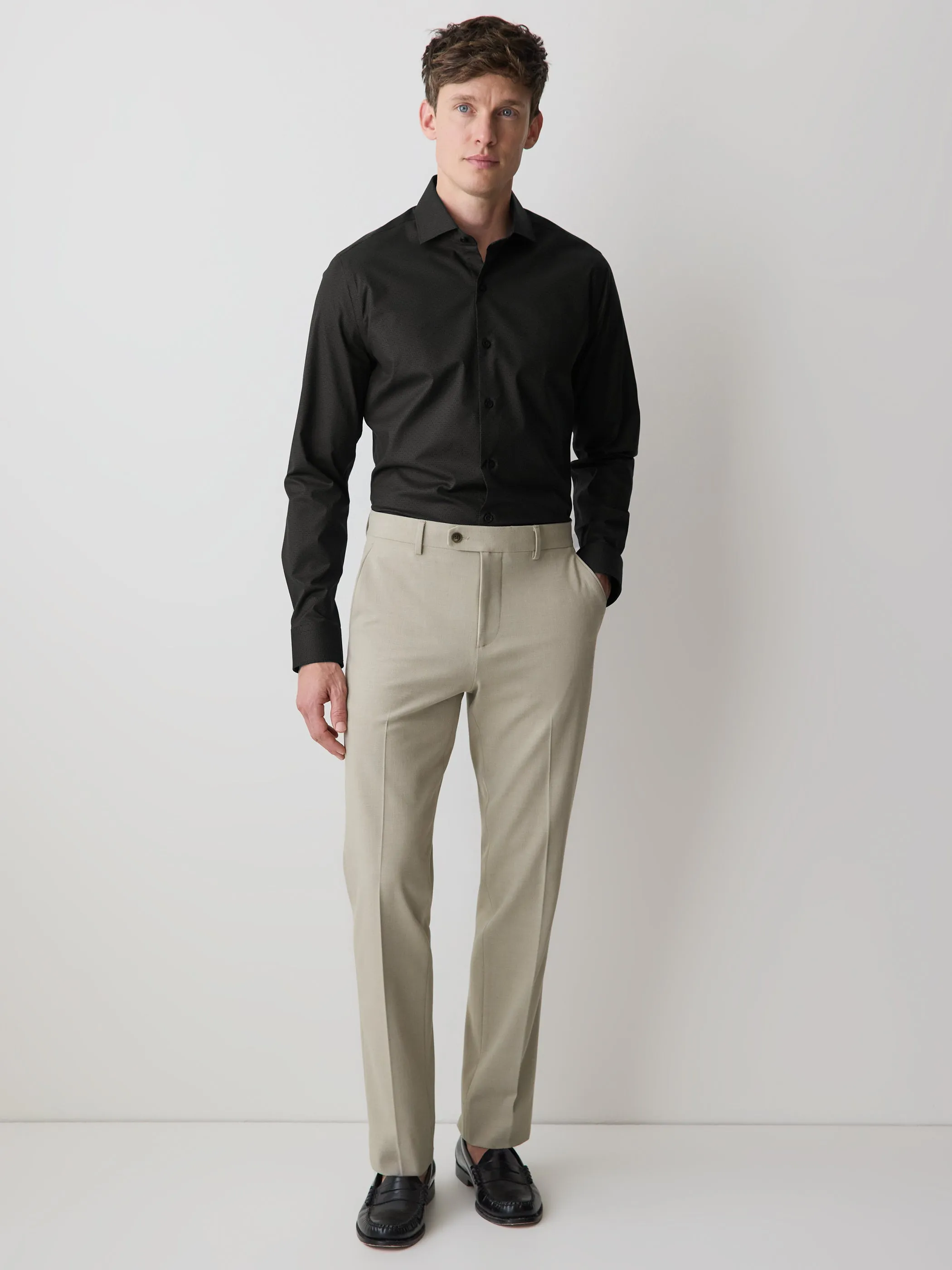 Slim-Fit Sateen Dress Shirt with Geo Pattern sold by RW&CO. product image thumbnail 2