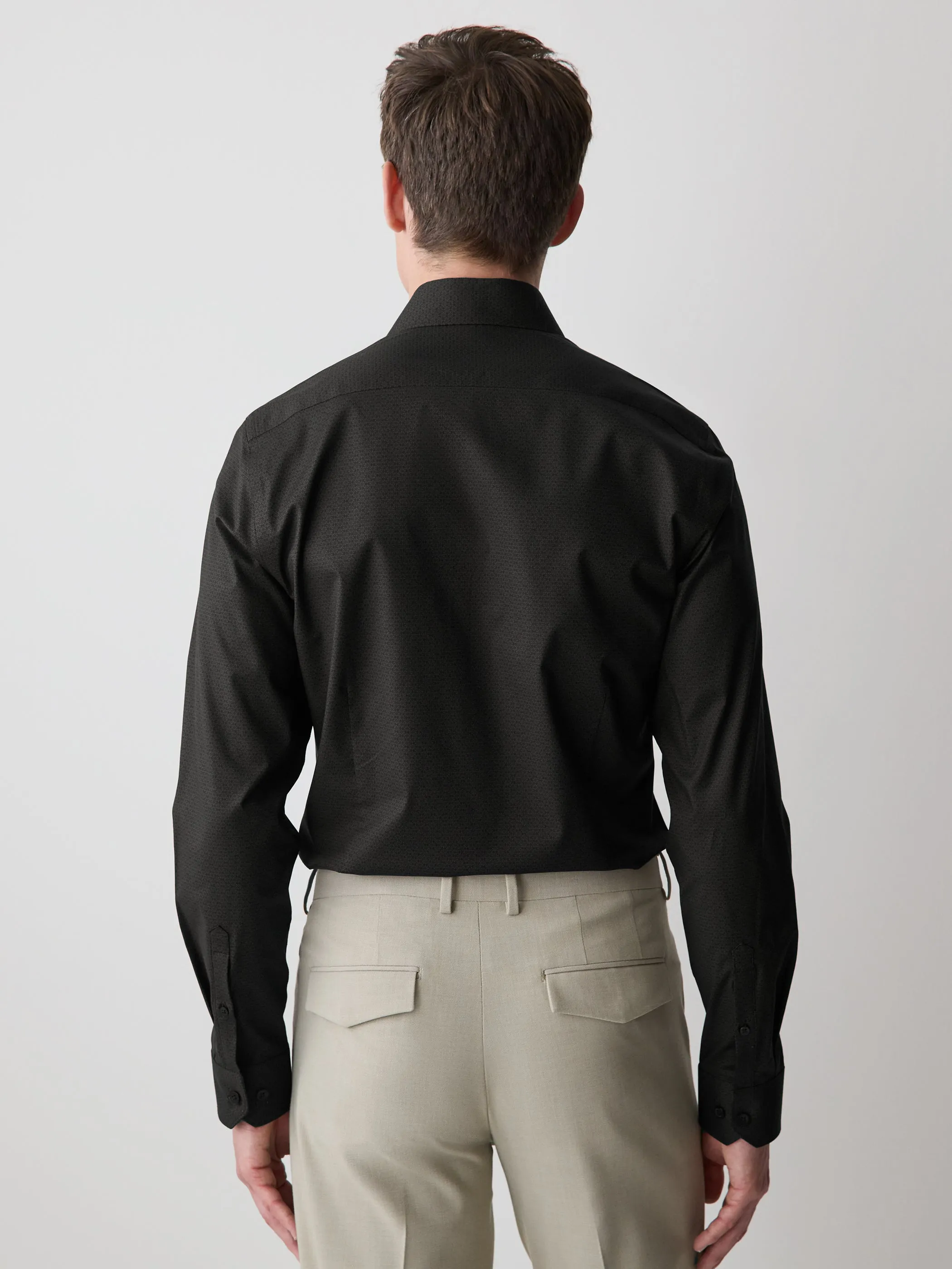 Slim-Fit Sateen Dress Shirt with Geo Pattern sold by RW&CO. product image thumbnail 3