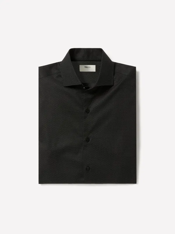 Slim-Fit Sateen Dress Shirt with Geo Pattern made by RW&CO.