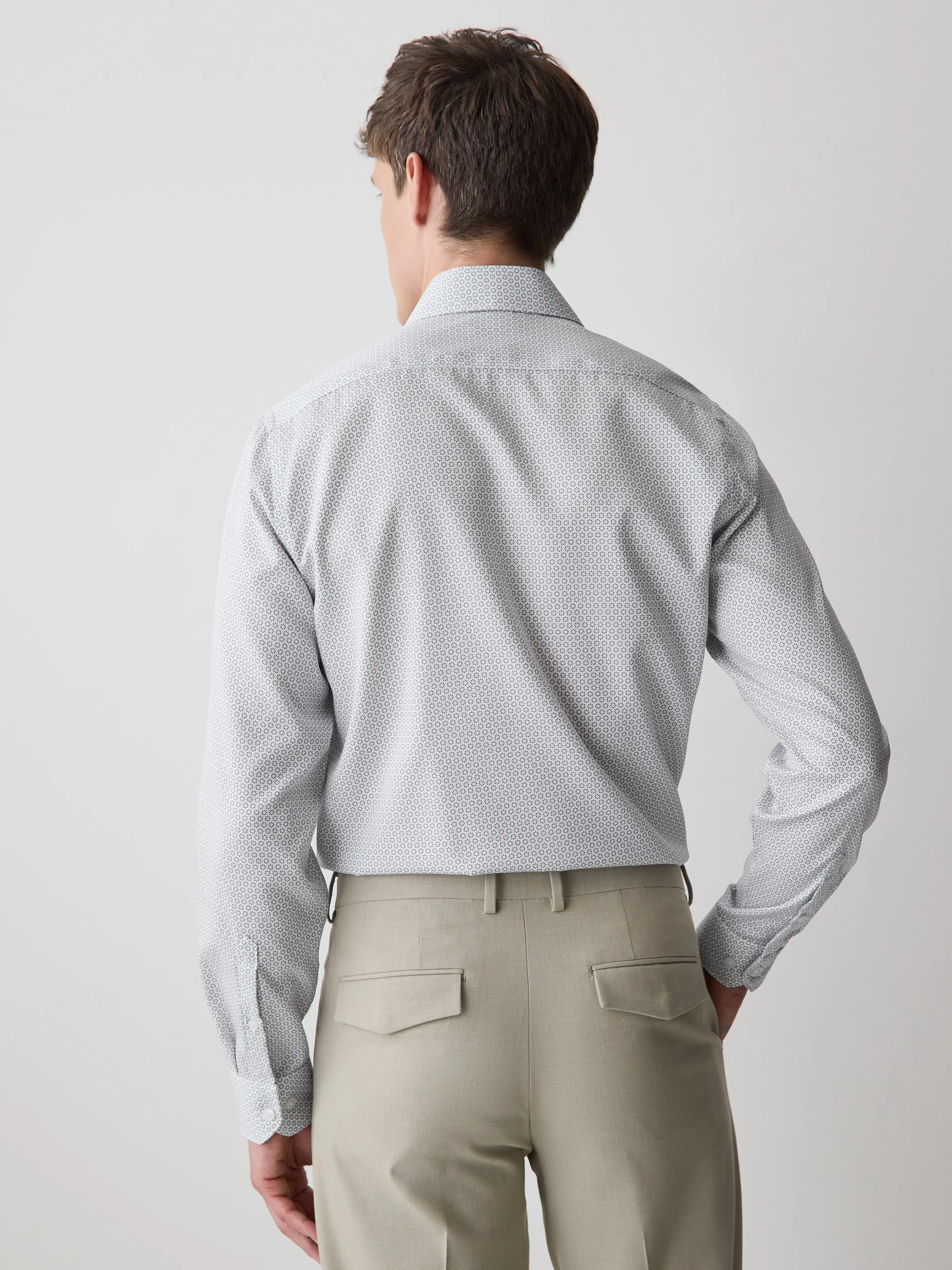Slim-Fit Dress Shirt with Geo Floral Pattern sold by RW&CO. product image thumbnail 3