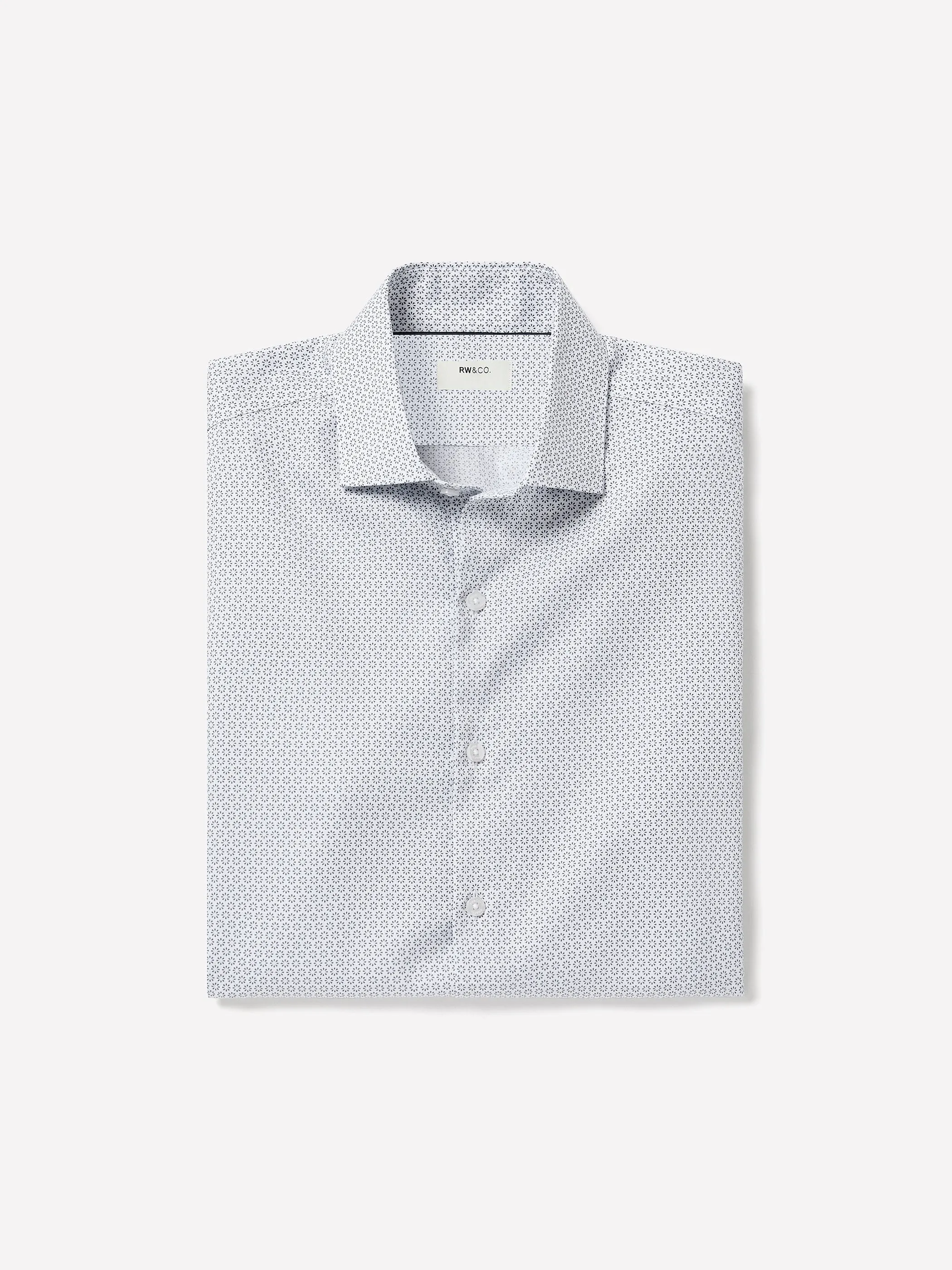 Slim-Fit Dress Shirt with Geo Floral Pattern sold by RW&CO.