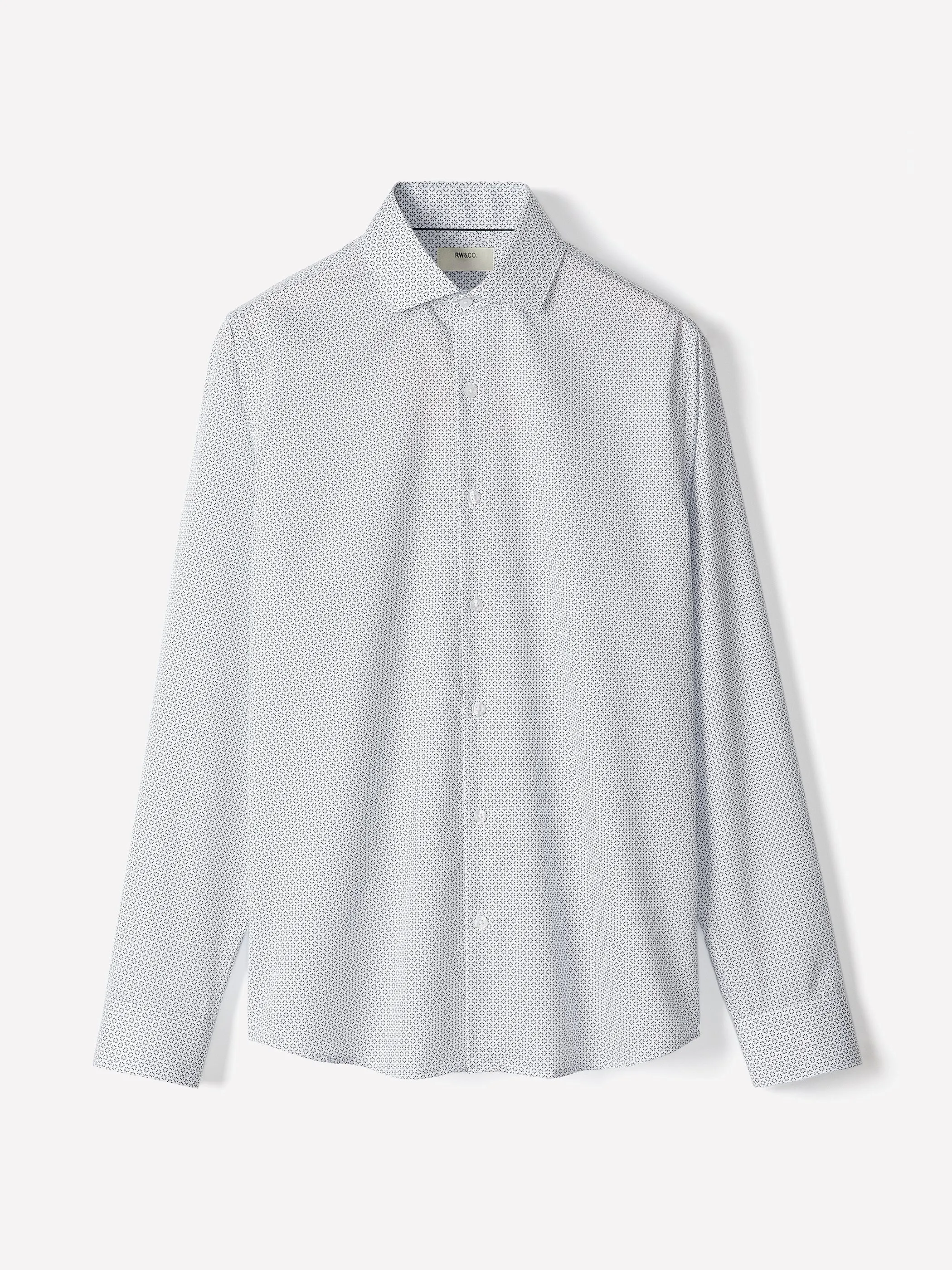 Slim-Fit Dress Shirt with Geo Floral Pattern sold by RW&CO. product image thumbnail 5
