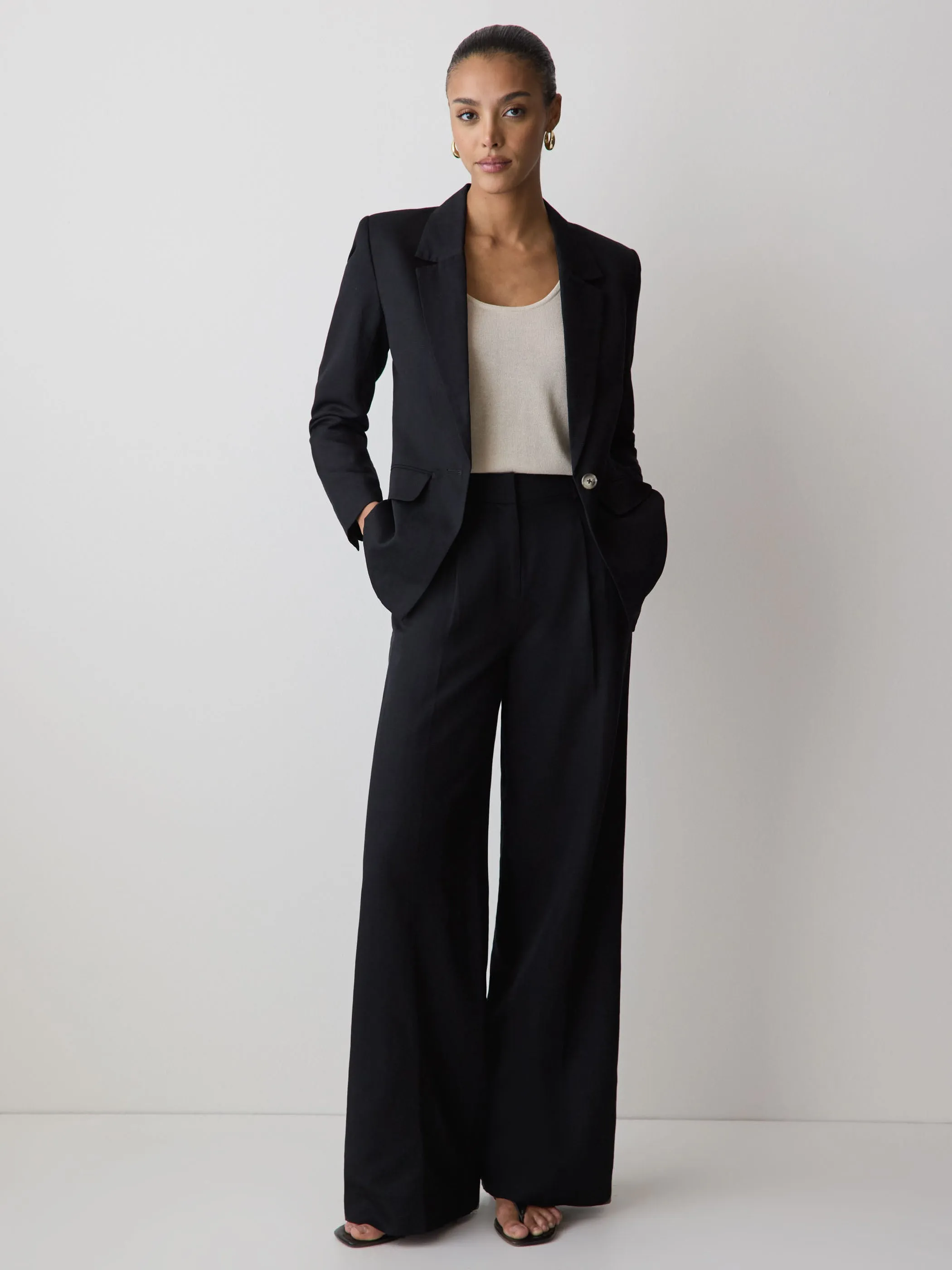 Wide-Leg High-Rise Linen-Blend Pant sold by RW&CO. product image thumbnail 2