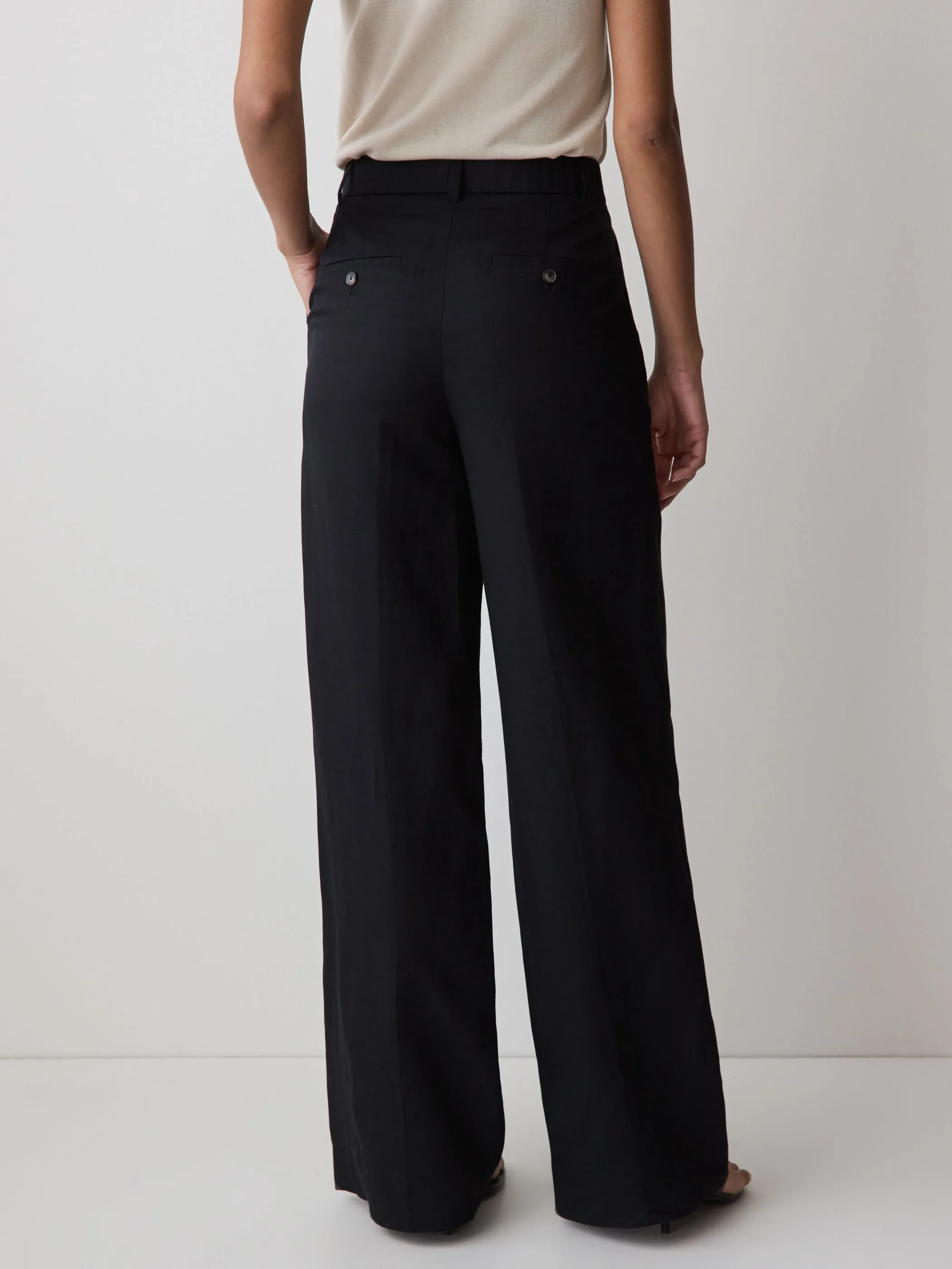 Wide-Leg High-Rise Linen-Blend Pant sold by RW&CO. product image thumbnail 3