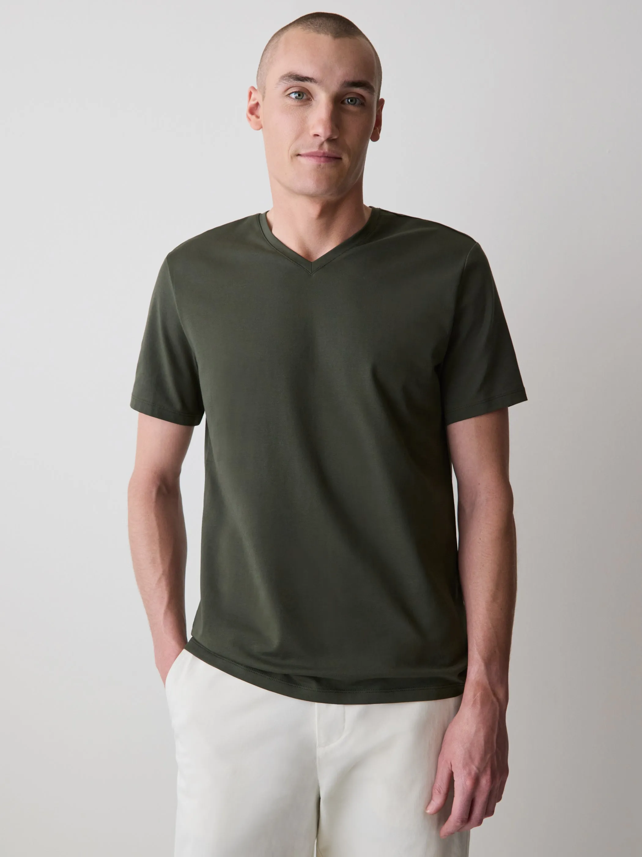 Supima (R) Cotton V-Neck T-Shirt sold by RW&CO. product image thumbnail 4