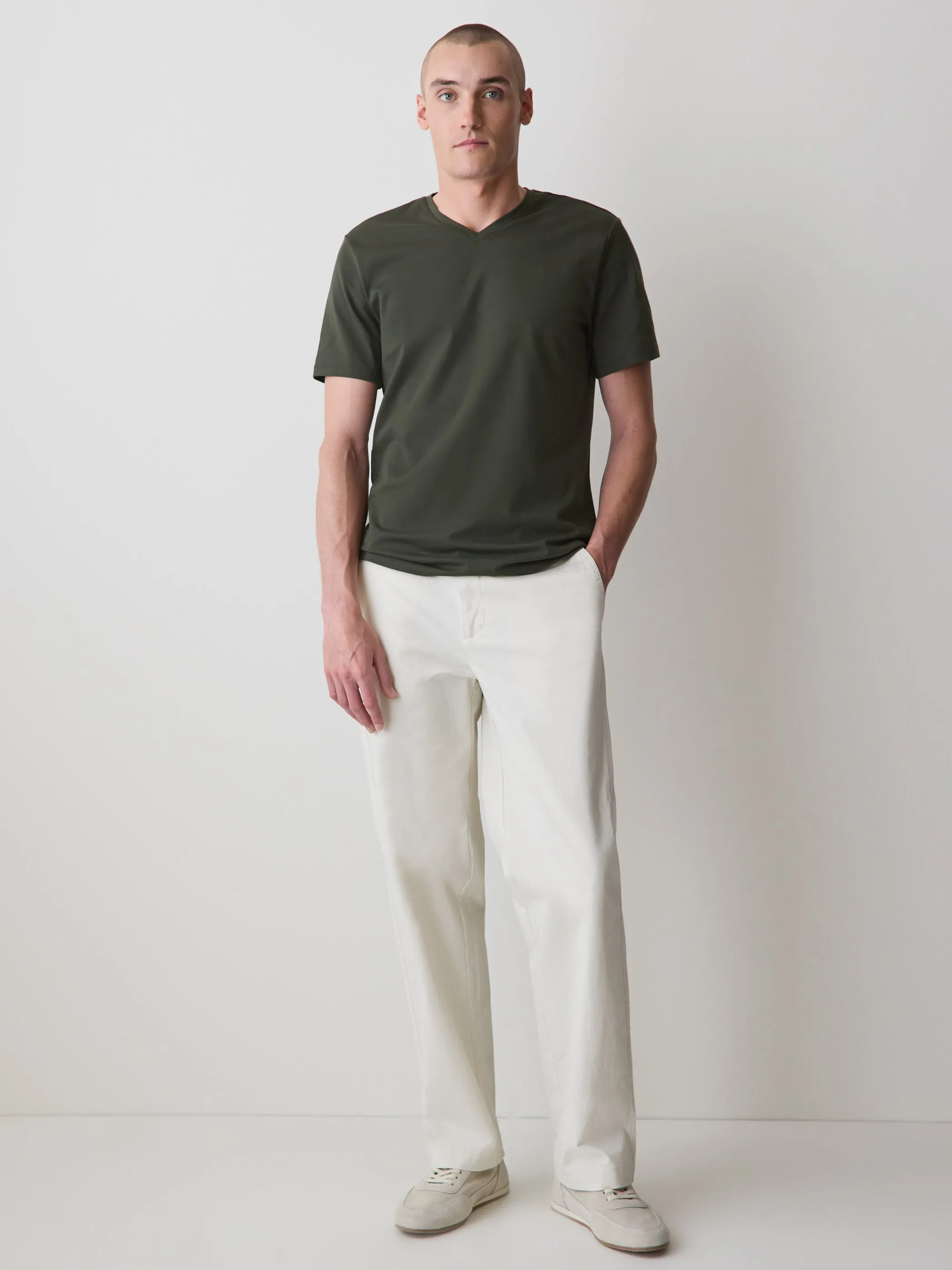 Supima (R) Cotton V-Neck T-Shirt sold by RW&CO. product image thumbnail 5