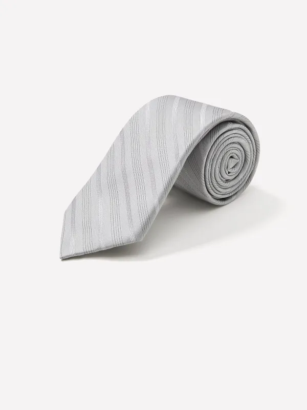 Striped Grey Regular Tie made by RW&CO.