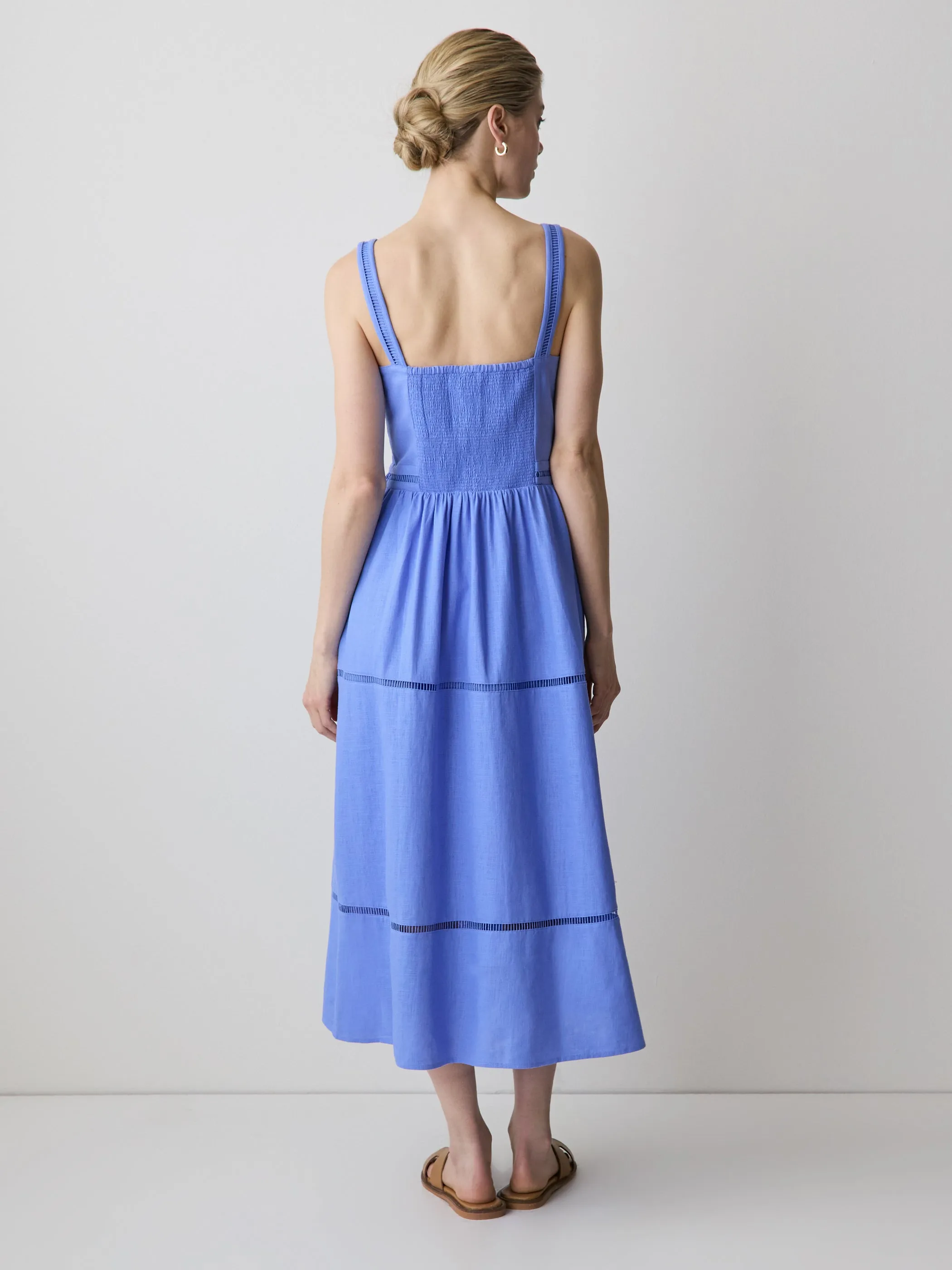 Sleeveless Square-Neck Linen-Blend Midi Dress sold by RW&CO. product image thumbnail 3