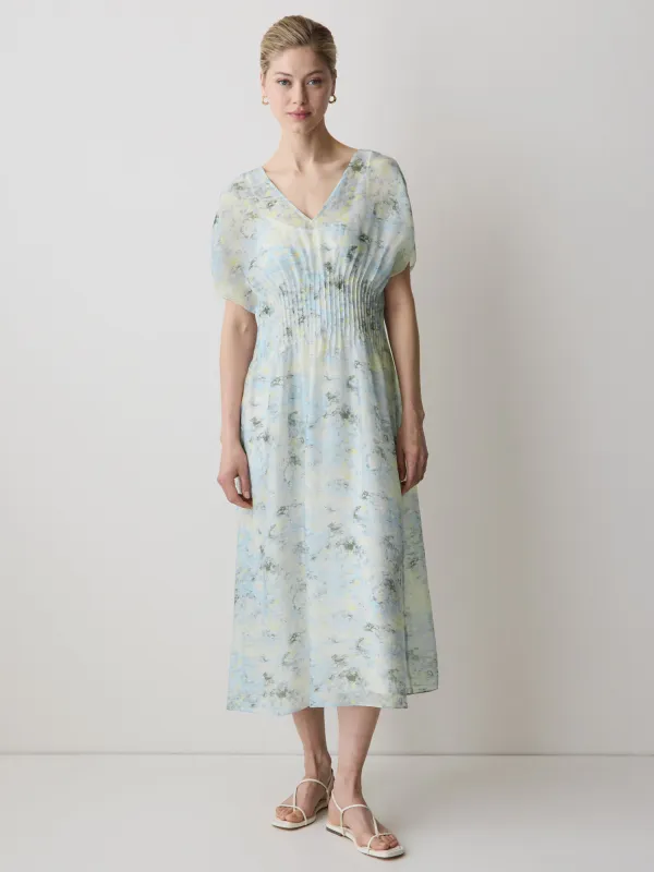 Short-Sleeve V-Neck Midi Dress made by RW&CO.