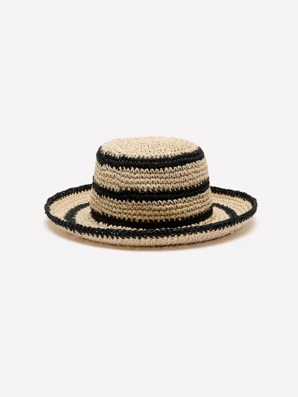 Two-Tone Straw Bucket Hat made by RW&CO.