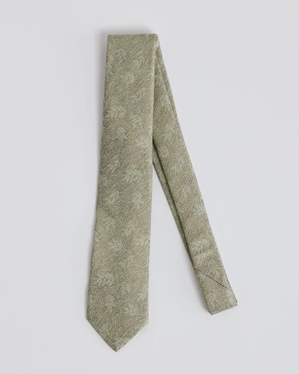 Green Regular Tie with Foliage Pattern sold by RW&CO.