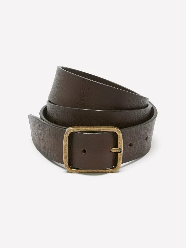 Leather Belt with Heritage-Brass Buckle made by RW&CO.