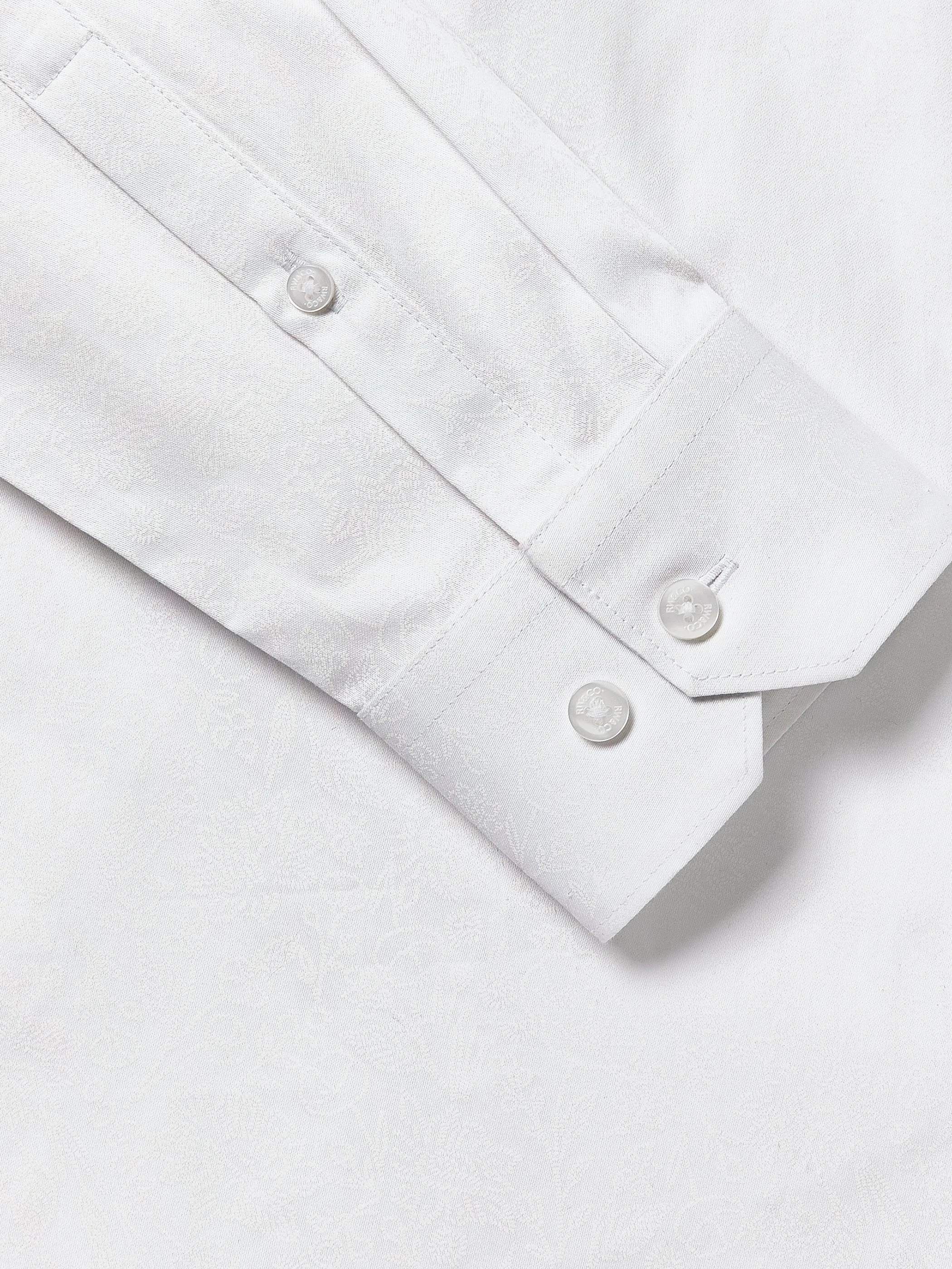 White Slim-Fit Dress Shirt with Geo Pattern sold by RW&CO. product image thumbnail 4