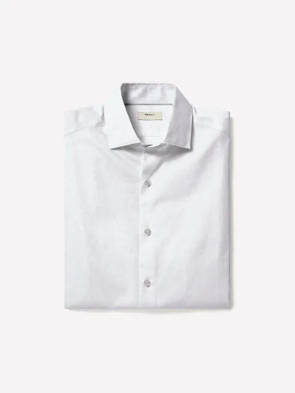 White Slim-Fit Dress Shirt with Geo Pattern made by RW&CO.