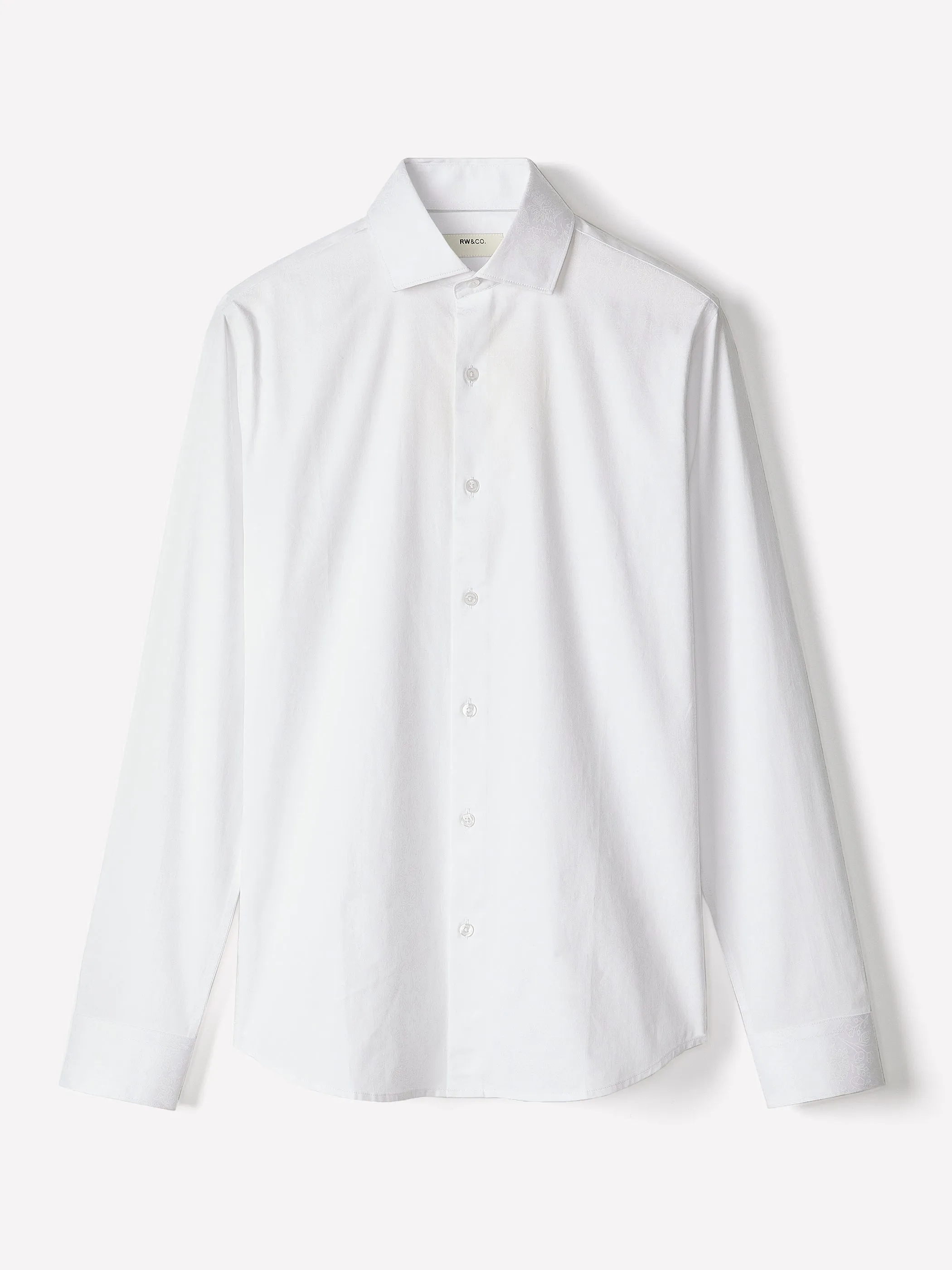 White Slim-Fit Dress Shirt with Geo Pattern sold by RW&CO. product image thumbnail 2
