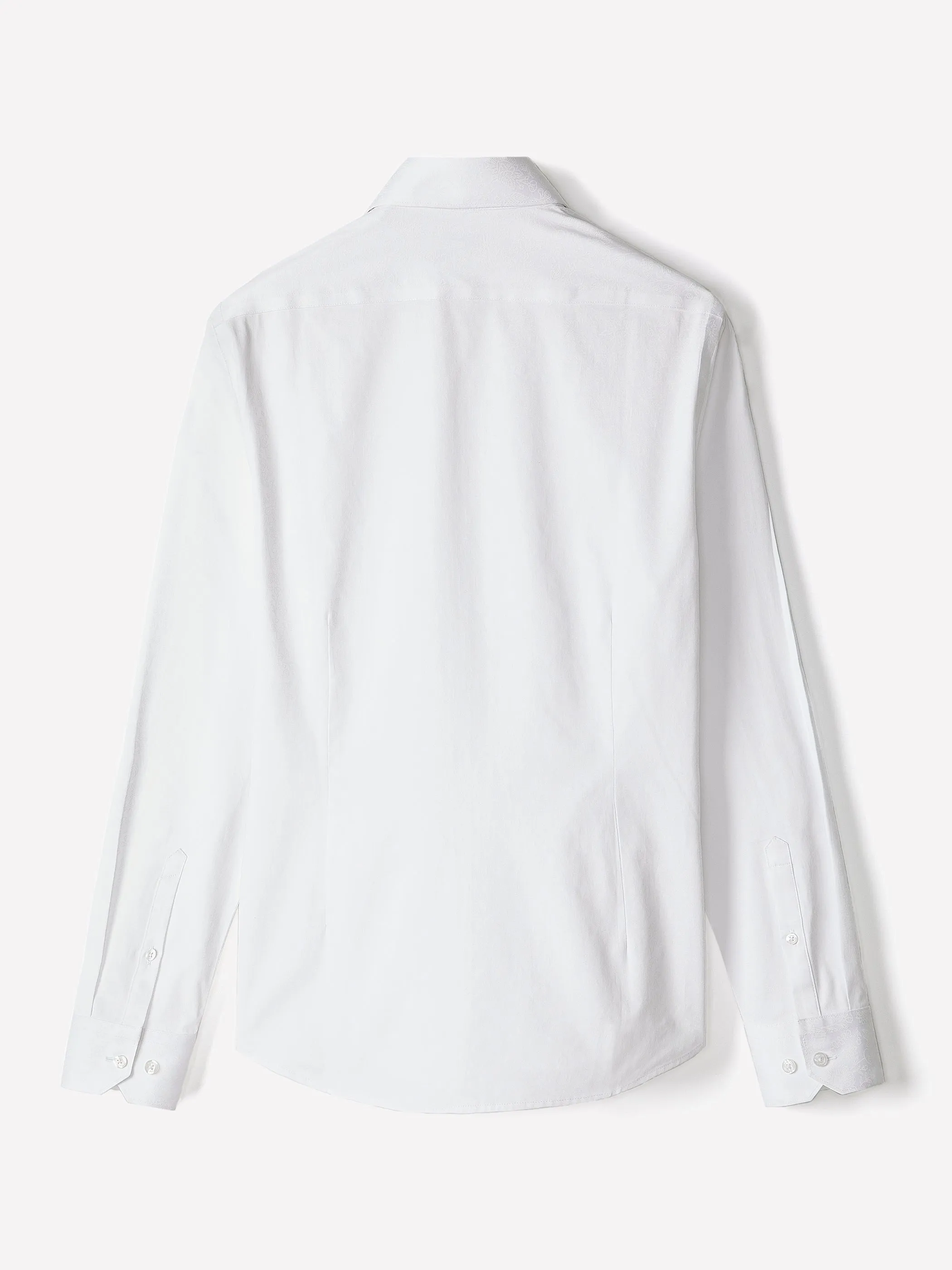 White Slim-Fit Dress Shirt with Geo Pattern sold by RW&CO. product image thumbnail 3