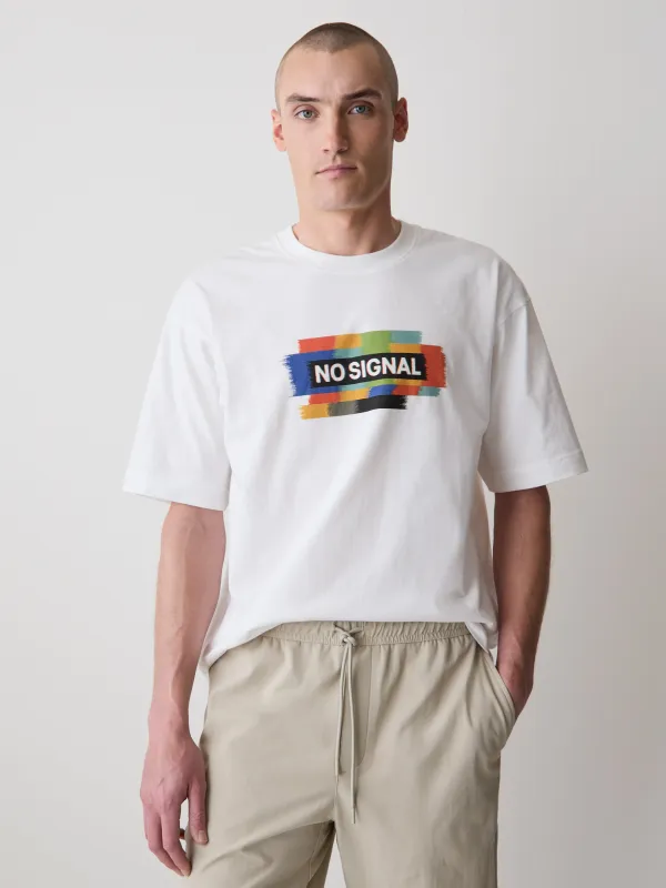 Oversized Short-Sleeve Crew-Neck Tee with Print made by RW&CO.