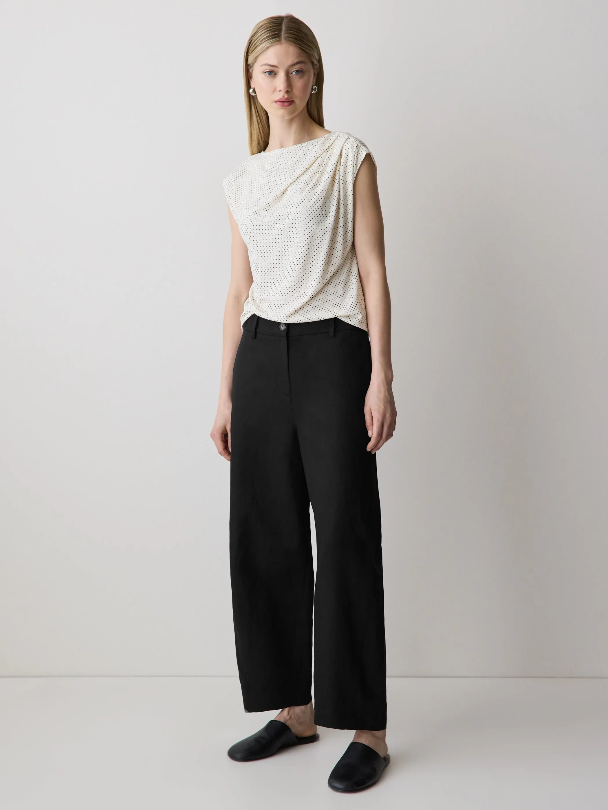 Extended-Sleeve Boat-Neck Top with Pleated Details sold by RW&CO. product image thumbnail 2