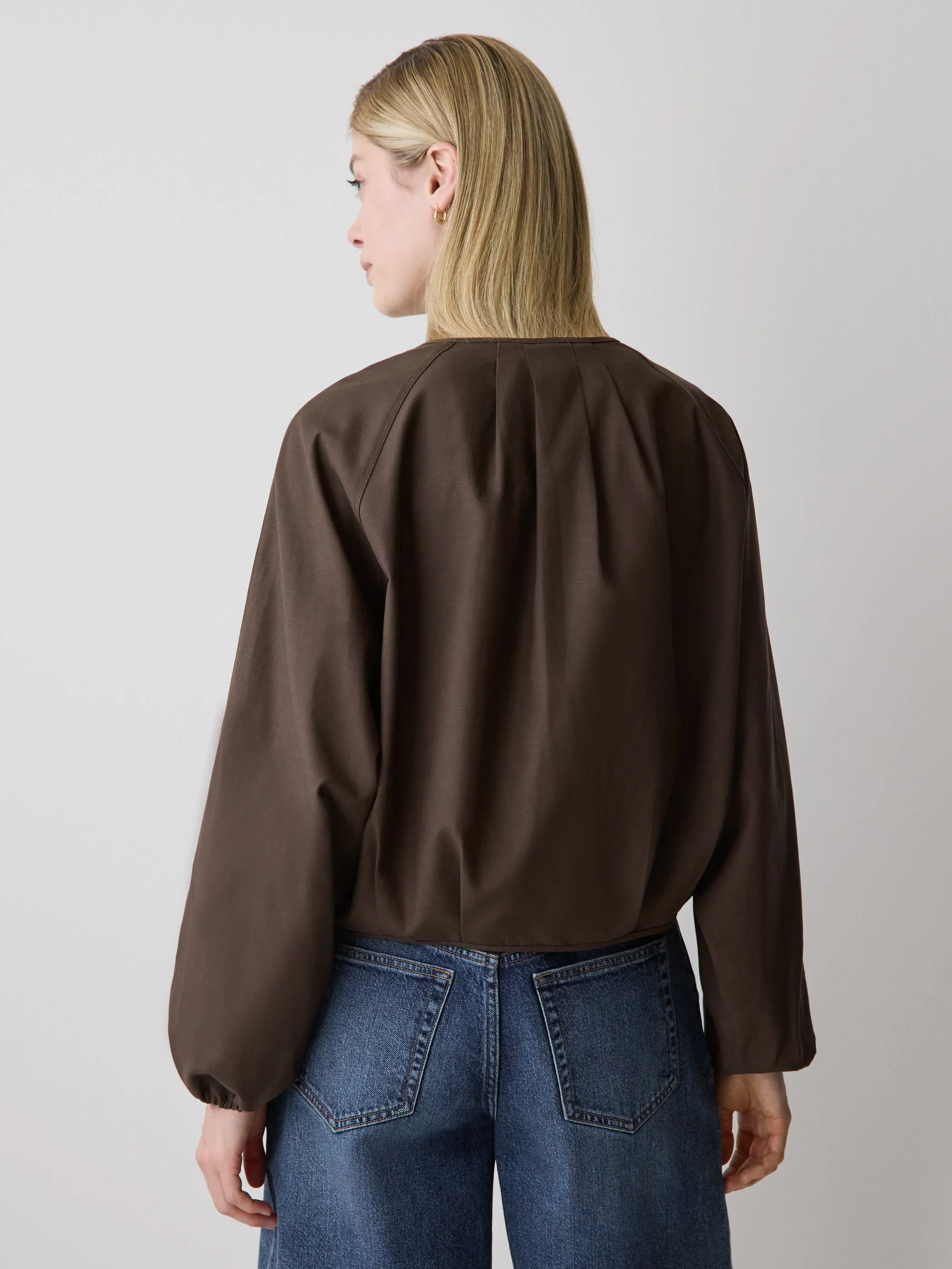 Short Bomber Jacket with Cinched Waist sold by RW&CO. product image thumbnail 3