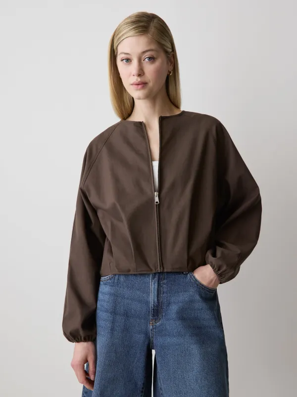 Short Bomber Jacket with Cinched Waist made by RW&CO.