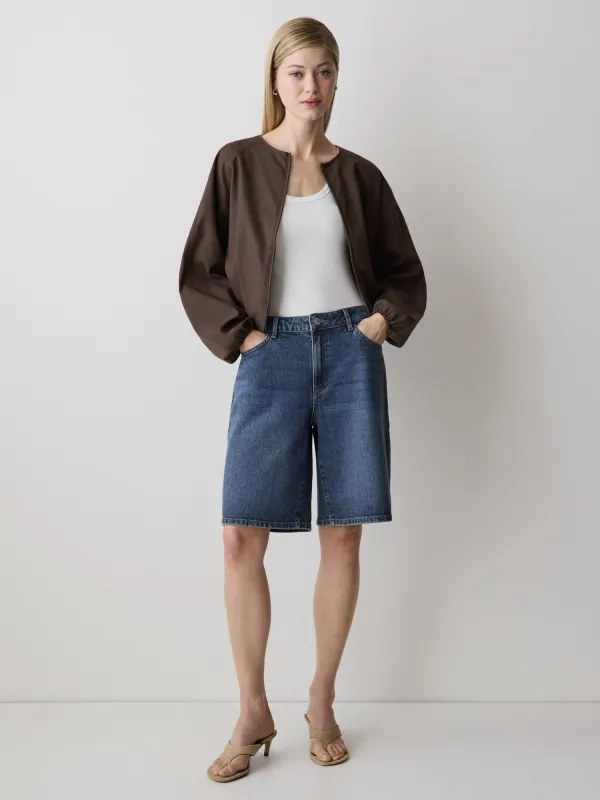 High-Rise Denim Bermuda made by RW&CO.