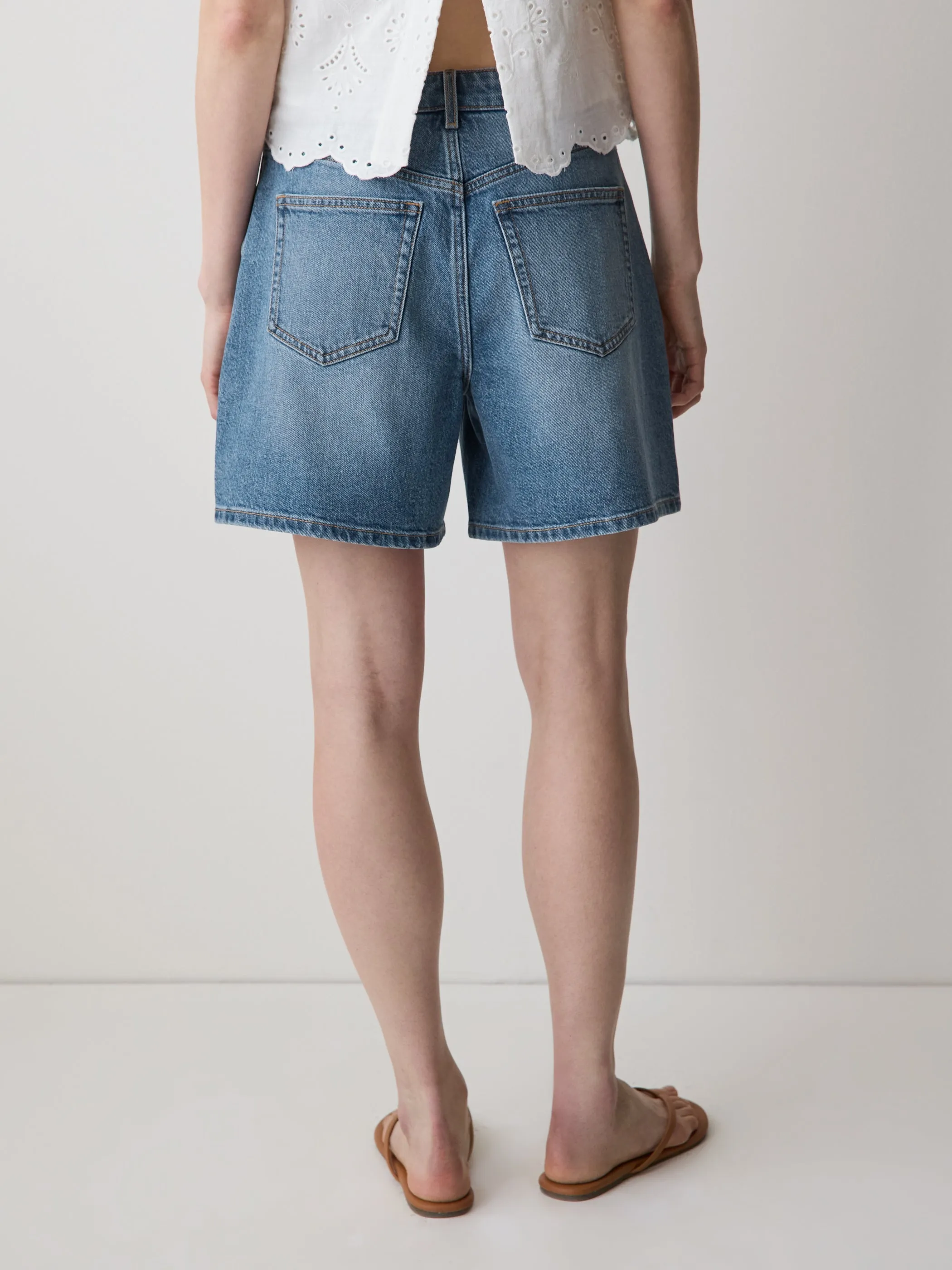 High-Rise Denim Shorts sold by RW&CO. product image thumbnail 3