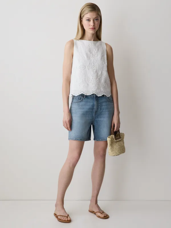 High-Rise Denim Shorts made by RW&CO.