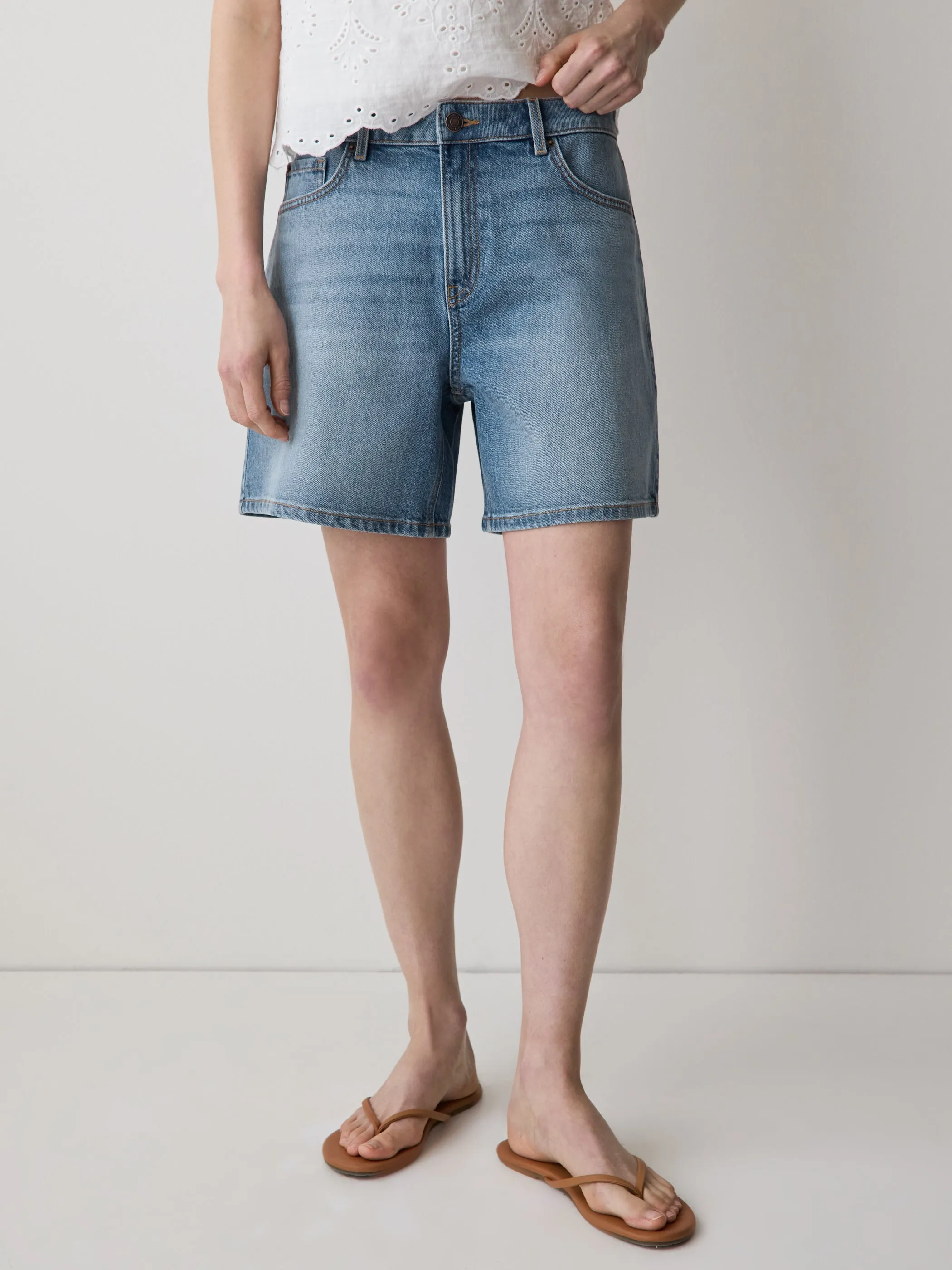 High-Rise Denim Shorts sold by RW&CO. product image thumbnail 2
