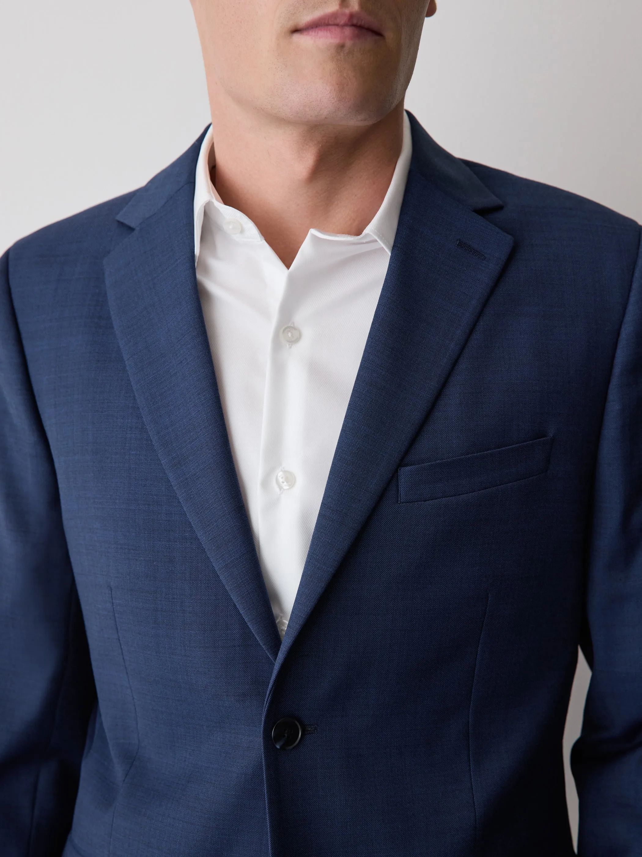 Blue Tailored-Fit Wool Suit Blazer sold by RW&CO. product image thumbnail 4