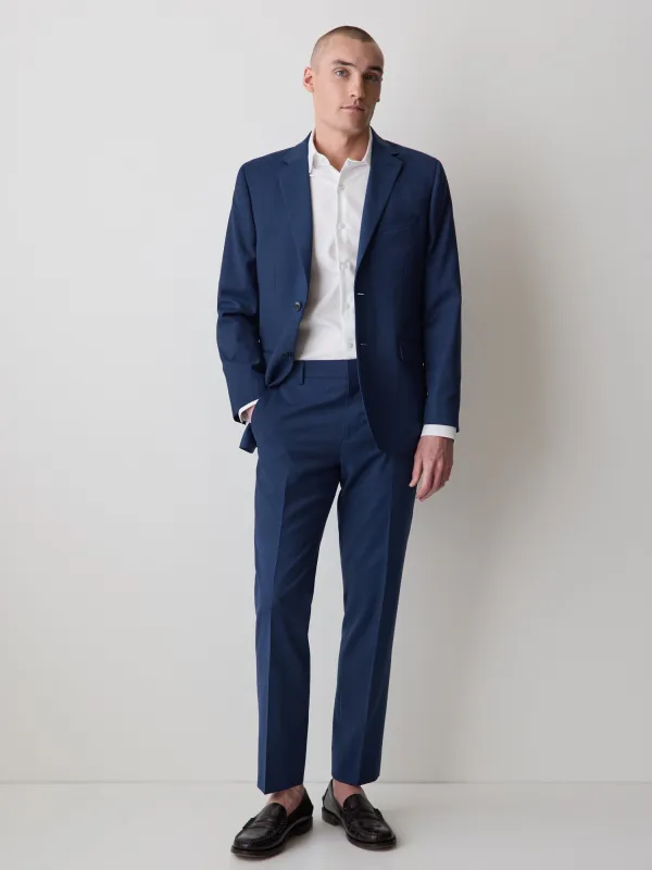 Blue Tailored-Fit Wool Suit Blazer made by RW&CO.