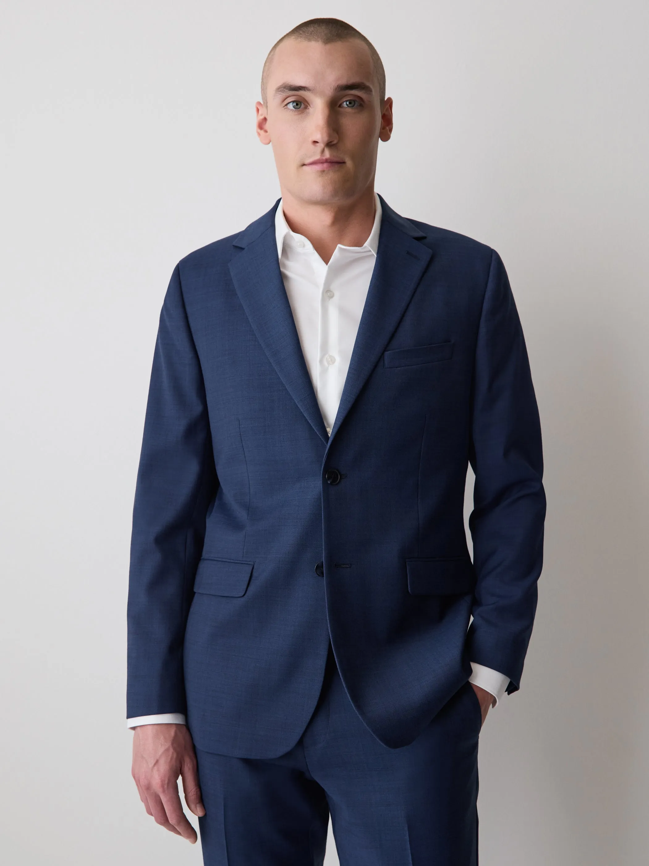 Blue Tailored-Fit Wool Suit Blazer sold by RW&CO. product image thumbnail 2