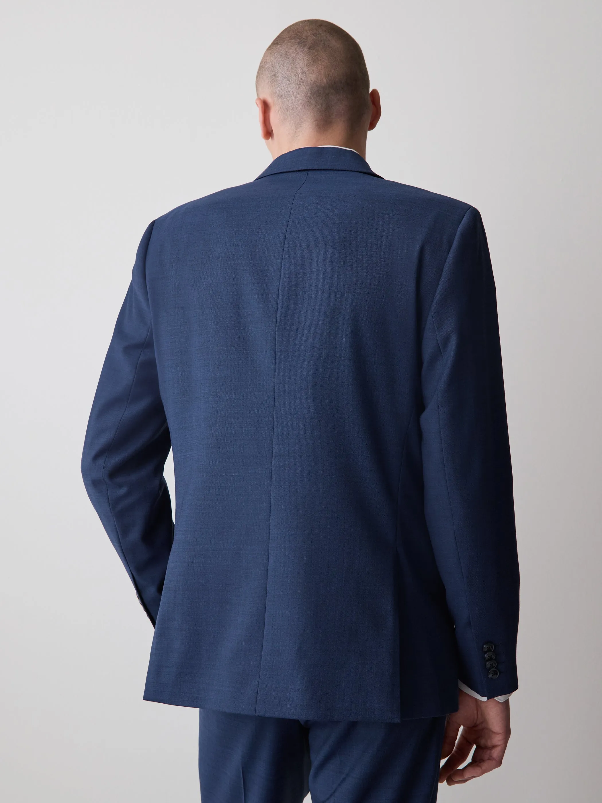 Blue Tailored-Fit Wool Suit Blazer sold by RW&CO. product image thumbnail 3