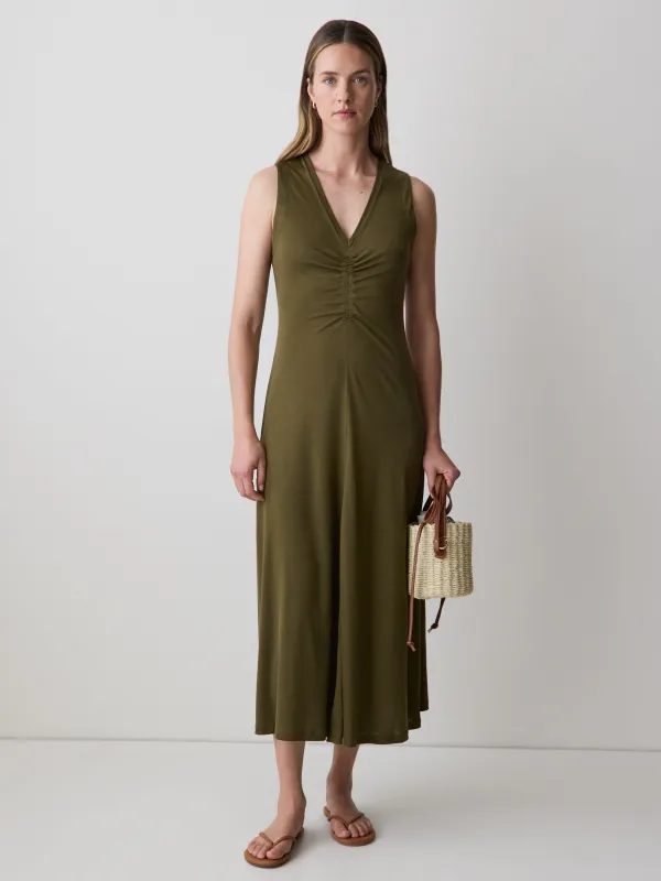 Sleeveless V-Neck Midi Dress made by RW&CO.