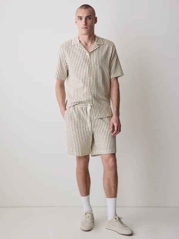 Striped Sweater Short with Elastic Waistband made by RW&CO.