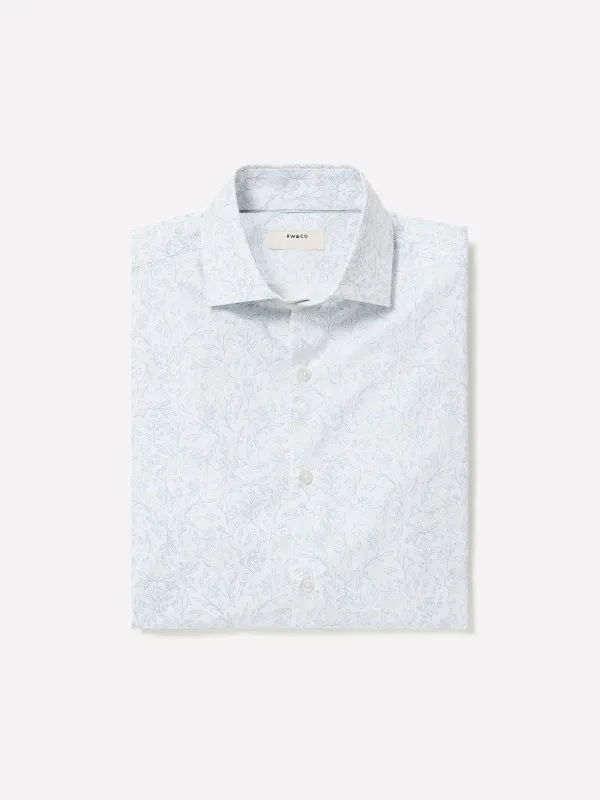 Slim-Fit Twill Dress Shirt with Floral Pattern made by RW&CO.