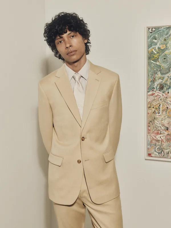 Tailored-Fit Butter Suit Blazer made by RW&CO.