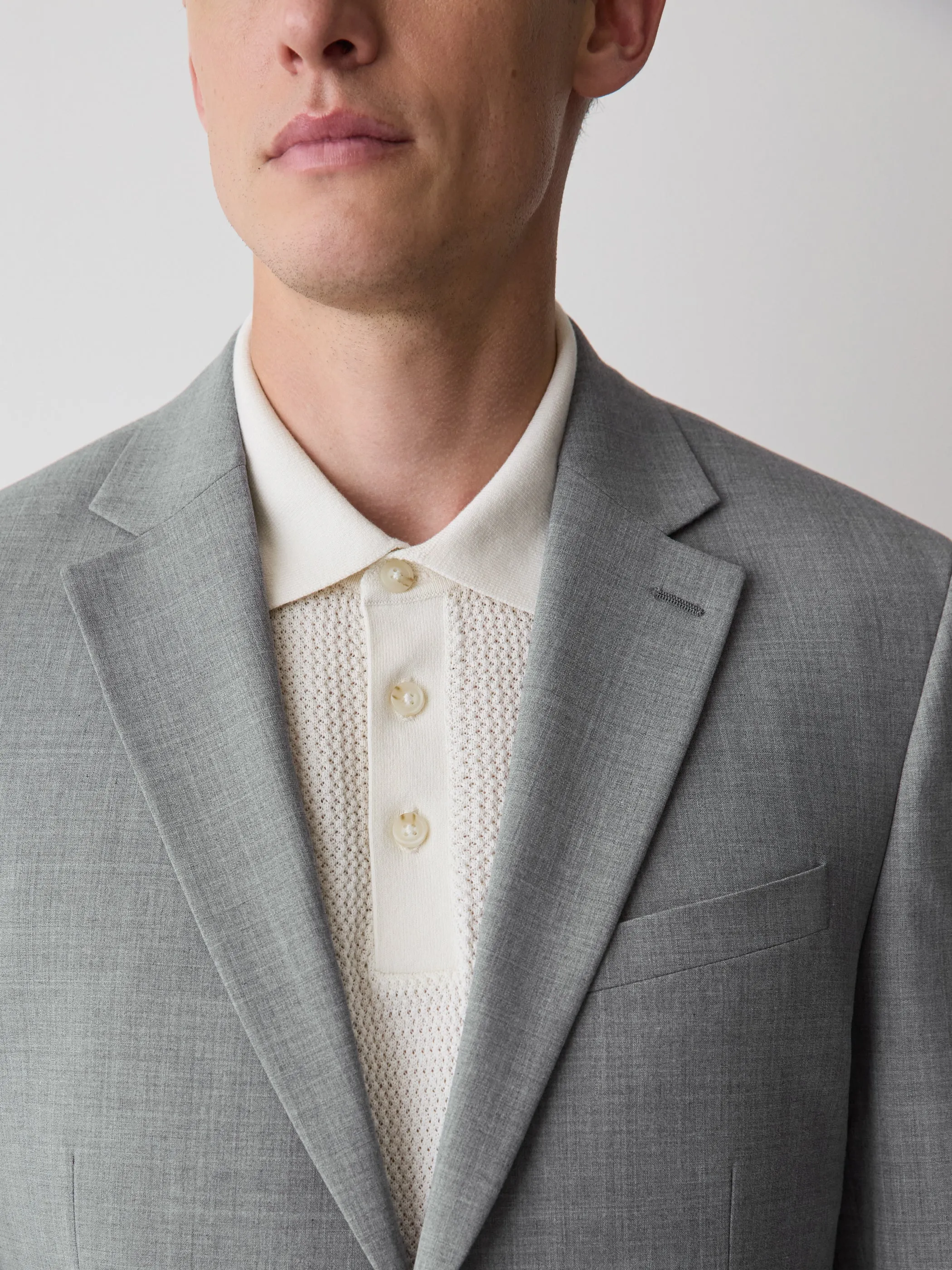 Grey Slim-Fit Wool Suit Blazer sold by RW&CO. product image thumbnail 3
