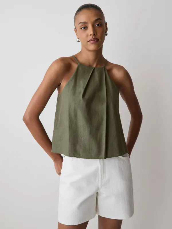 Sleeveless Halter-Neck Linen Blouse made by RW&CO.